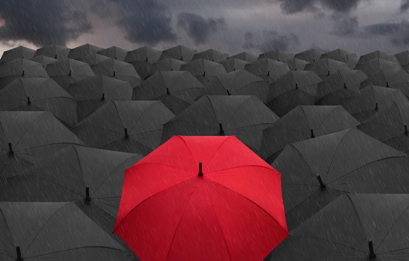 1332x850 Wallpaper umbrellas, red, black, umbrella image for desktop, section рендеринг