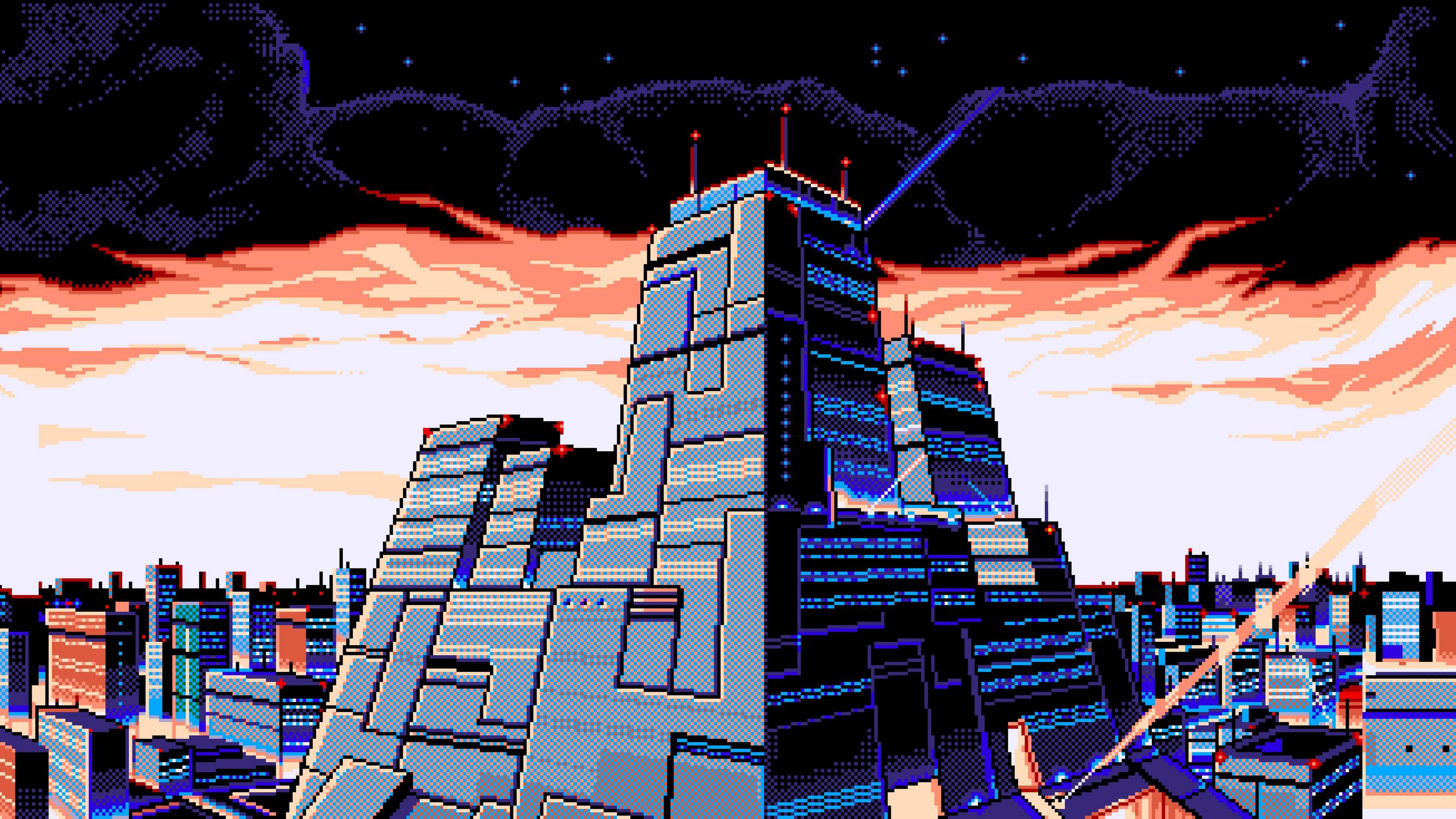 3584x2016 Artistic Building Pixel Art 5K Wallpaper, HD Artist 4K Wallpaper, Image, Photo and Background