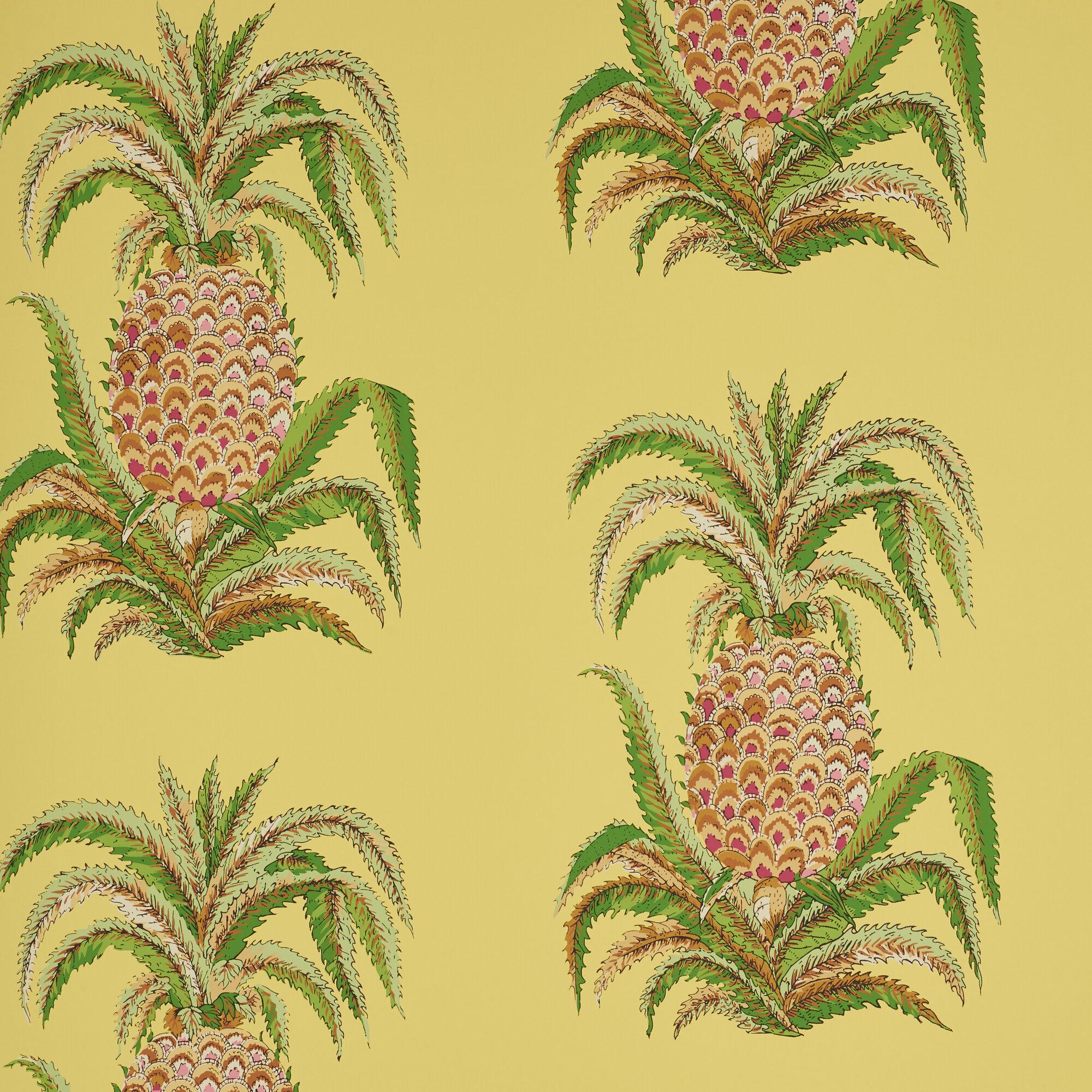 2000x2000 Schumacher Pineapples 27' L x 27 W Wallpaper Roll
