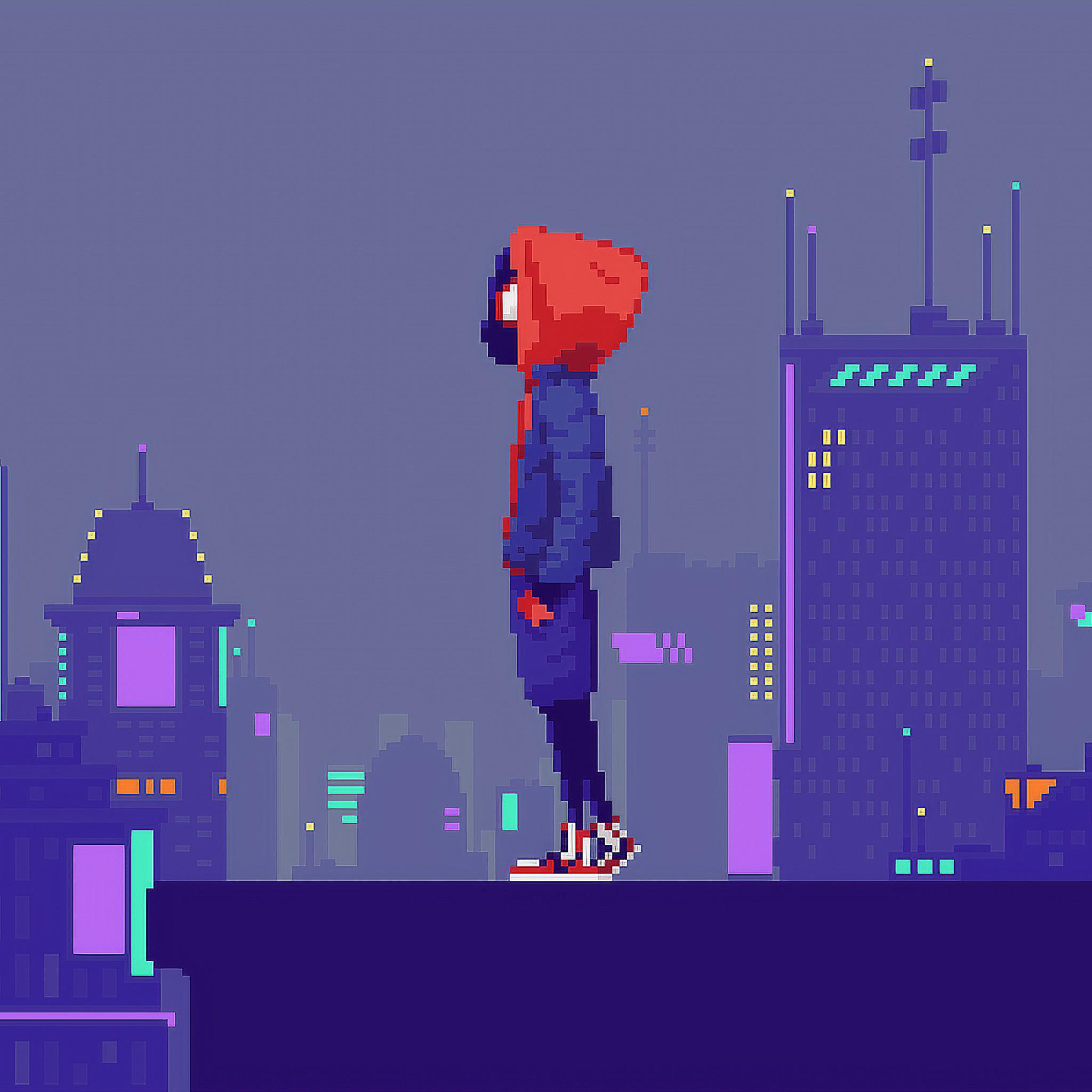 2048x2048 Spider Man Pixel Art IPad Air Wallpaper, HD Artist 4K Wallpaper, Image, Photo And Background