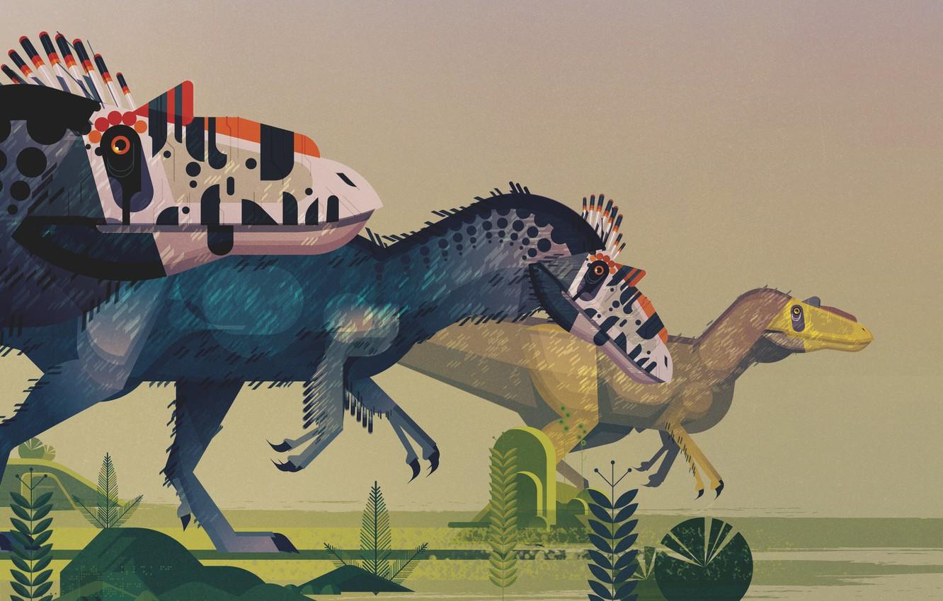 1332x850 Wallpaper Minimalism, Style, Dinosaur, Art, Art, Style, Dinosaurs, Giants, The Jurassic period, Atlas of the dinosaurs, James Gilleard, Dinosaur Atlas, by James Gilleard, Dinosauria image for desktop, section минимализм