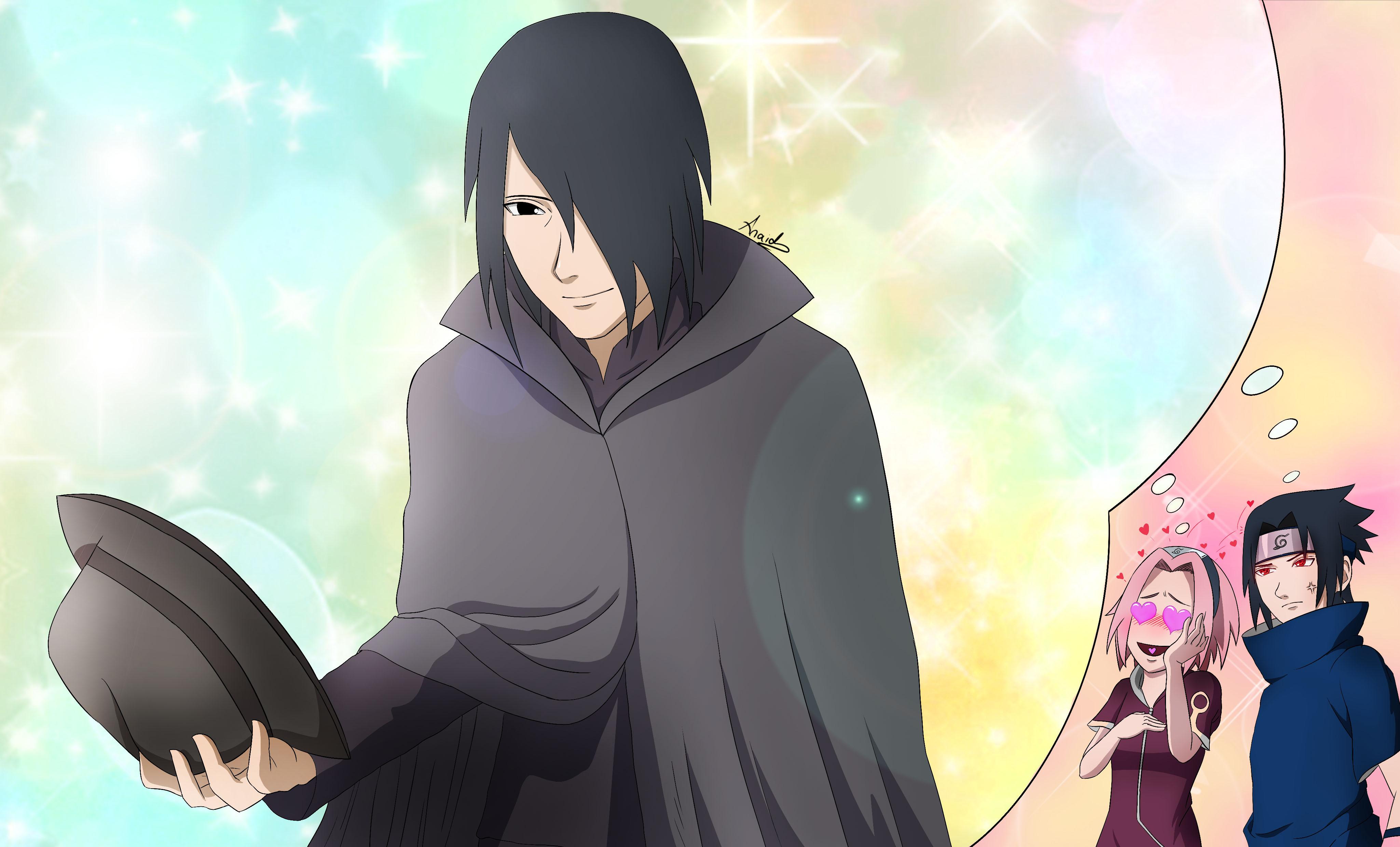 4098x2480 Sasuke Uchiha Sakura Haruno Wallpaper:4098x2480