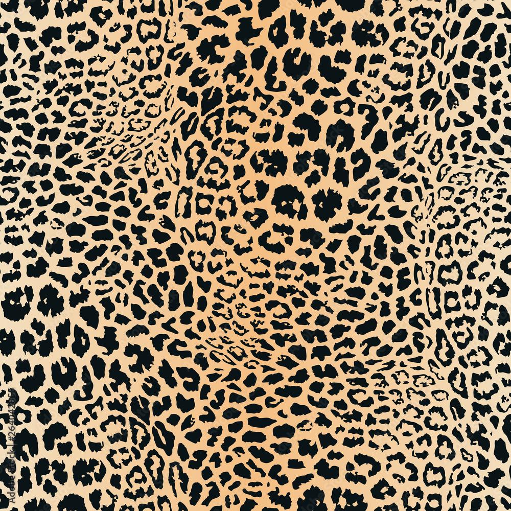 1000x1000 Leopard print. Vector seamless pattern. Animal skin background with black and brown spots on beige backdrop. Abstract exotic jungle texture. Repeat design for decor, fabric, textile, wallpaper, cloth Stock Vector