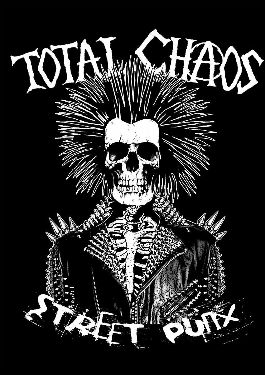 850x1200 total chaos punk band. Seni jalanan, Gambar tengkorak, Seni