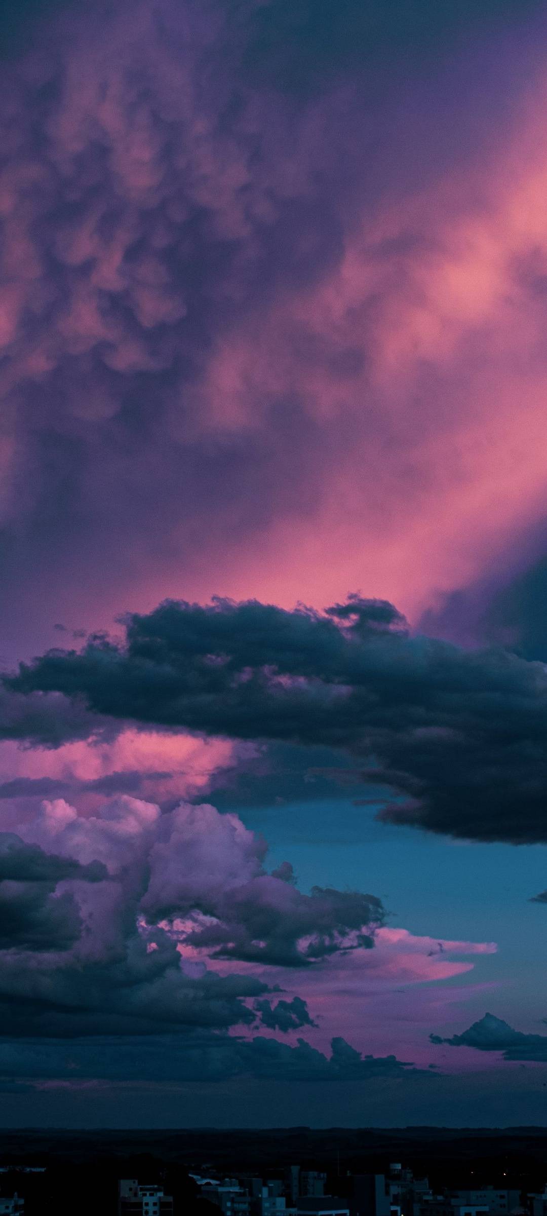 1080x2400 Pink Sky Clouds Wallpaper