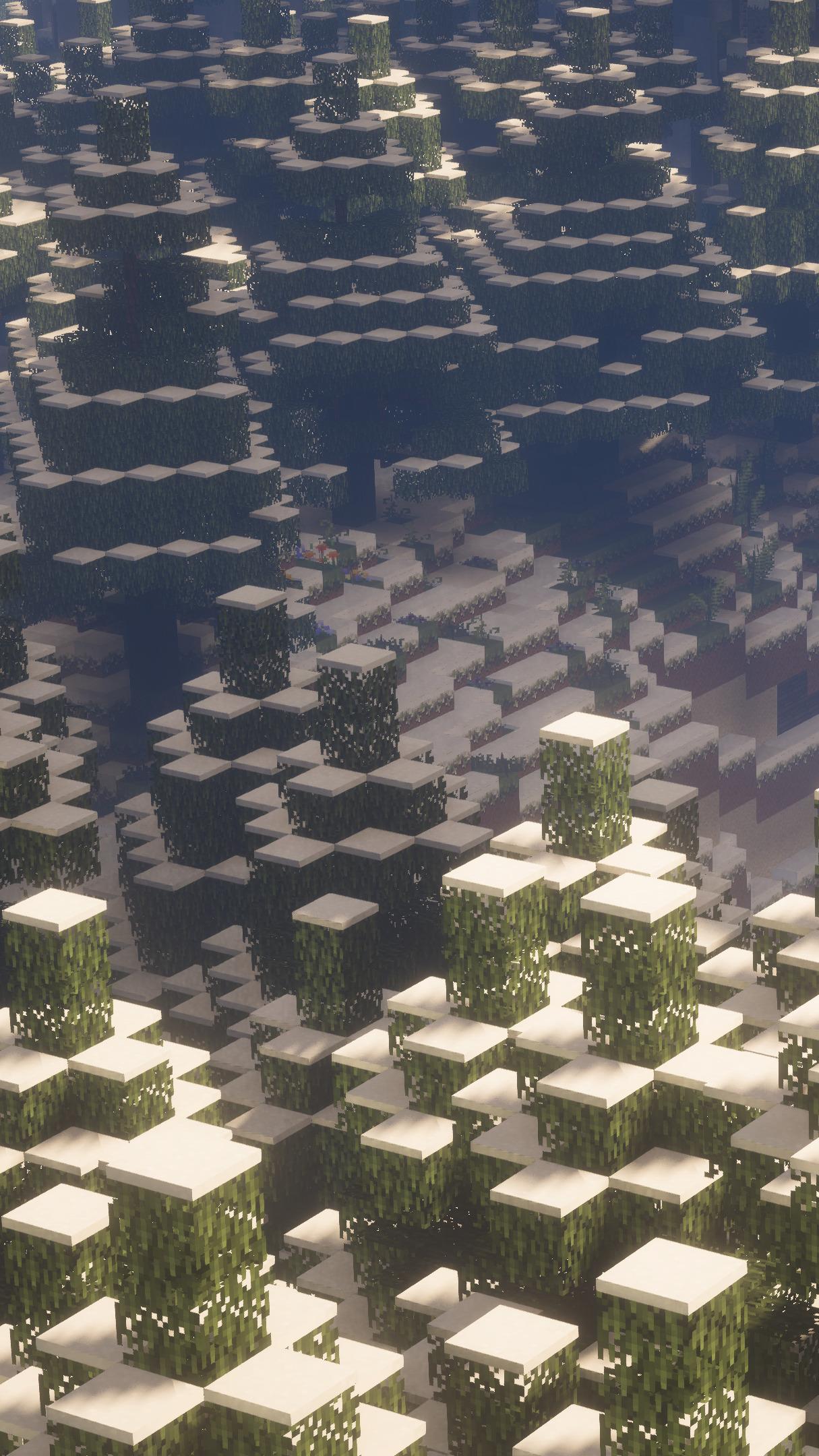 1215x2160 minecraft snowy forest phone wallpaper