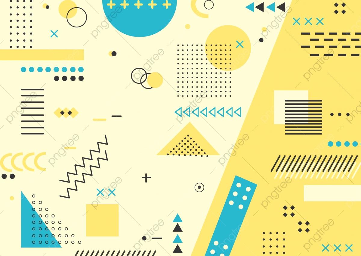 1200x850 Yellow Memphis Flat Geometric Shapes Background, Geometric Background, Memphis Background, Shape Background Image for Free Download