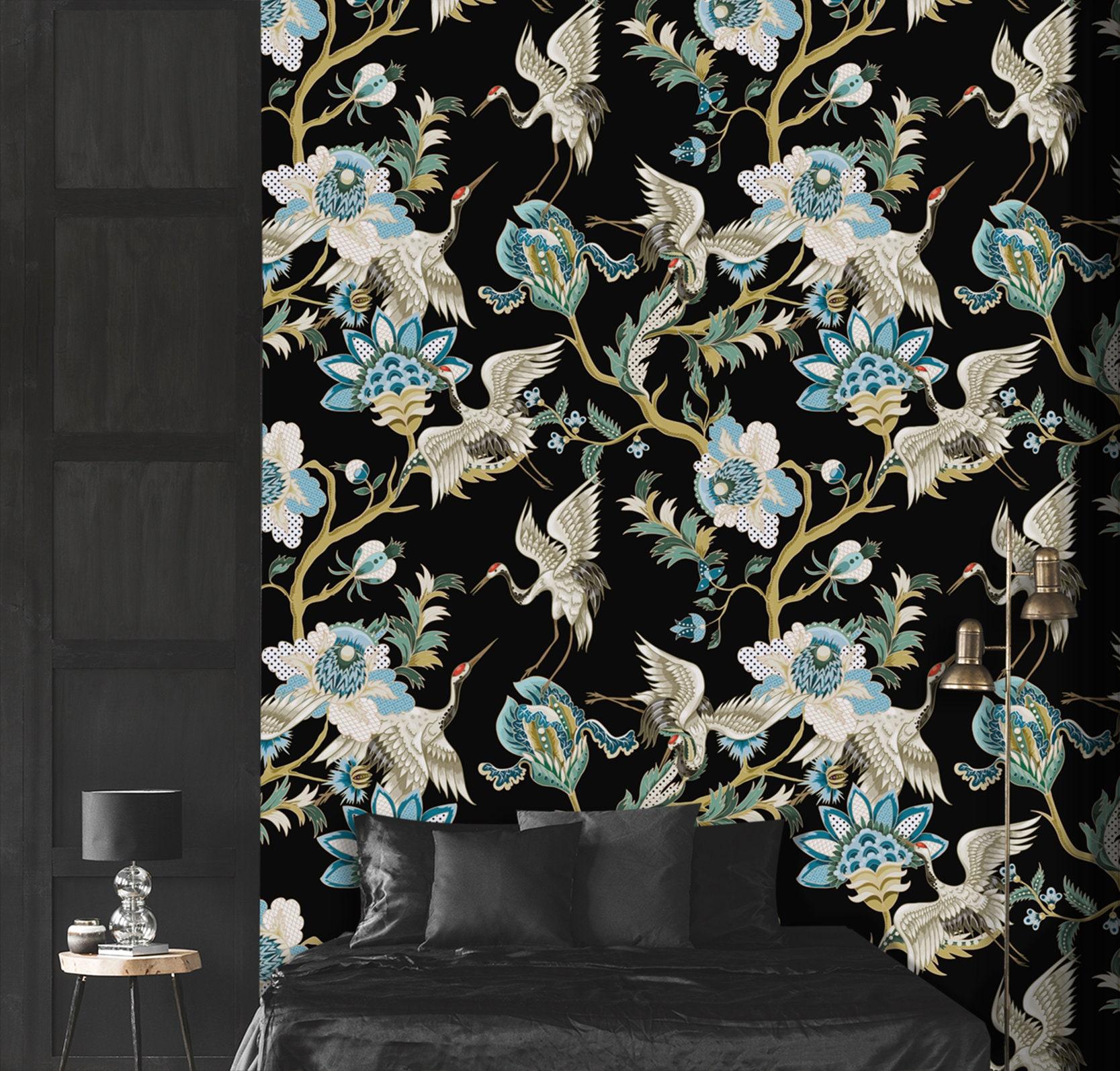 1667x1594 Japanese Art Wallpaper Removable Wallpaper Dark Floral