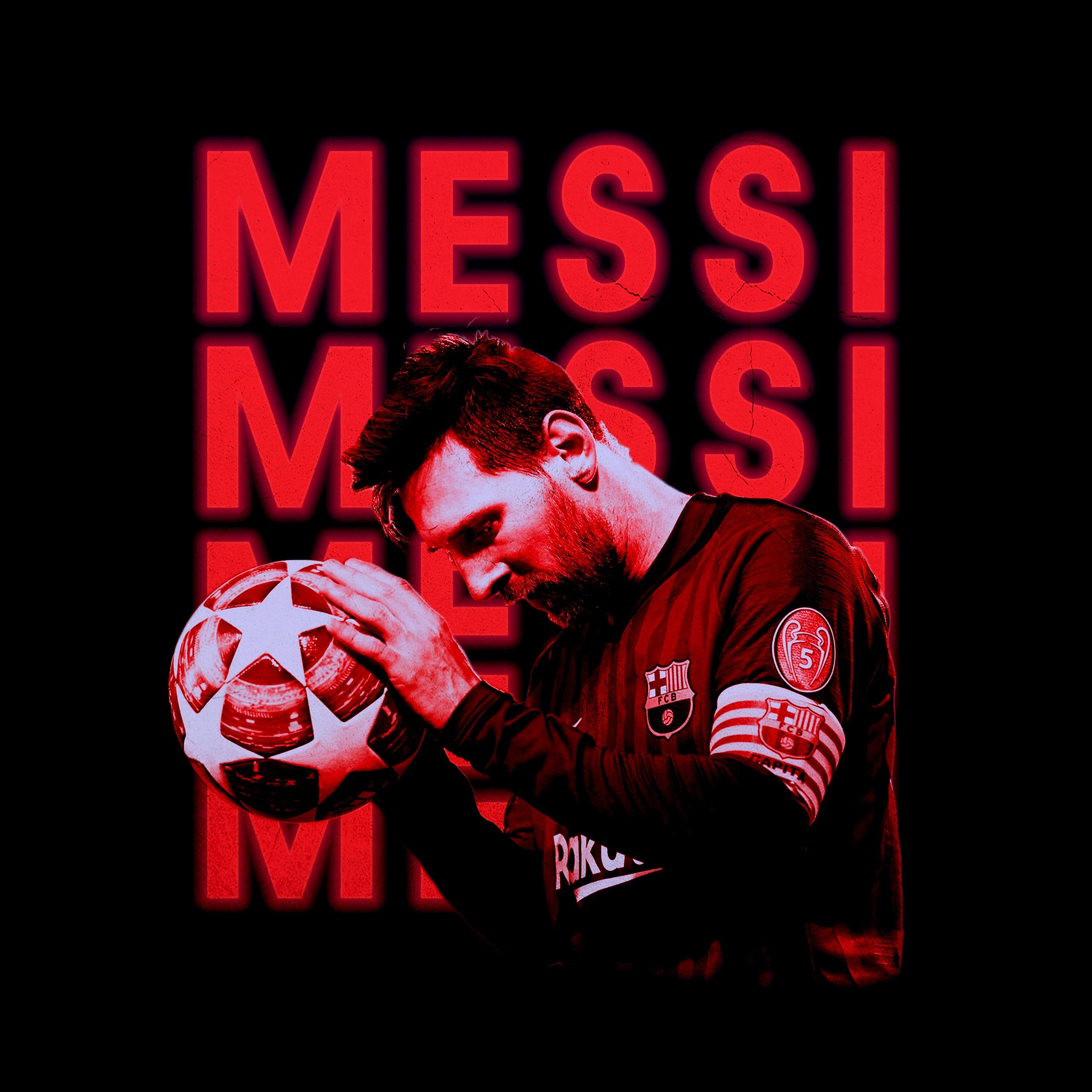 2560x2560 Lionel Messi Wallpaper 4K, Football Player, FC Barcelona, FCB, Argentina, Black Dark
