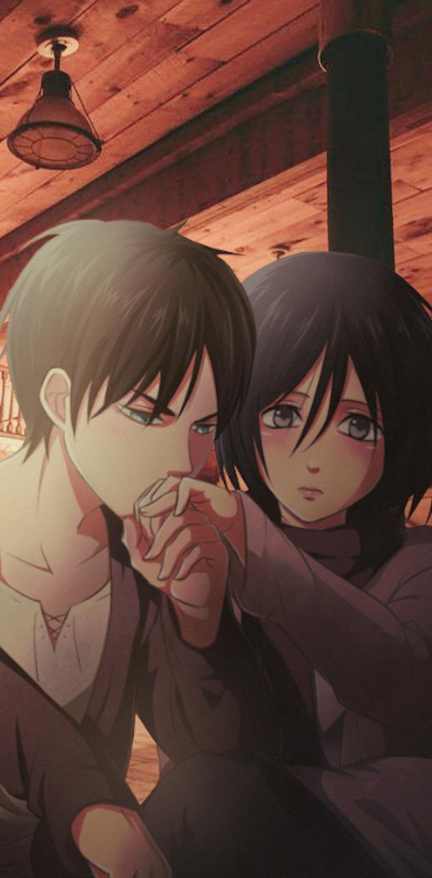 630x1280 Mikasa X Eren Wallpaper