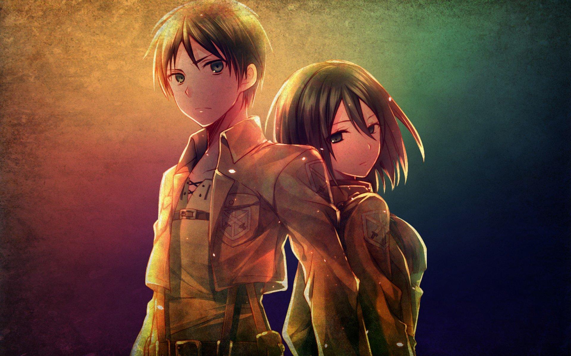 1920x1200 Eren Yeager and Mikasa Ackerman