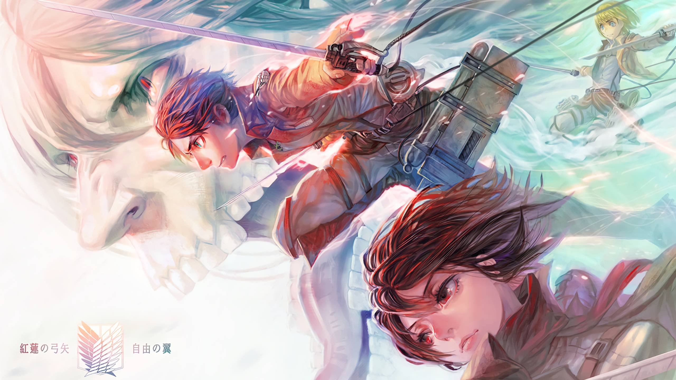 2560x1440 Mikasa Ackerman, Eren Yeager and Armin Arlert 1440P Resolution Wallpaper, HD Anime 4K Wallpaper, Image, Photo and Background