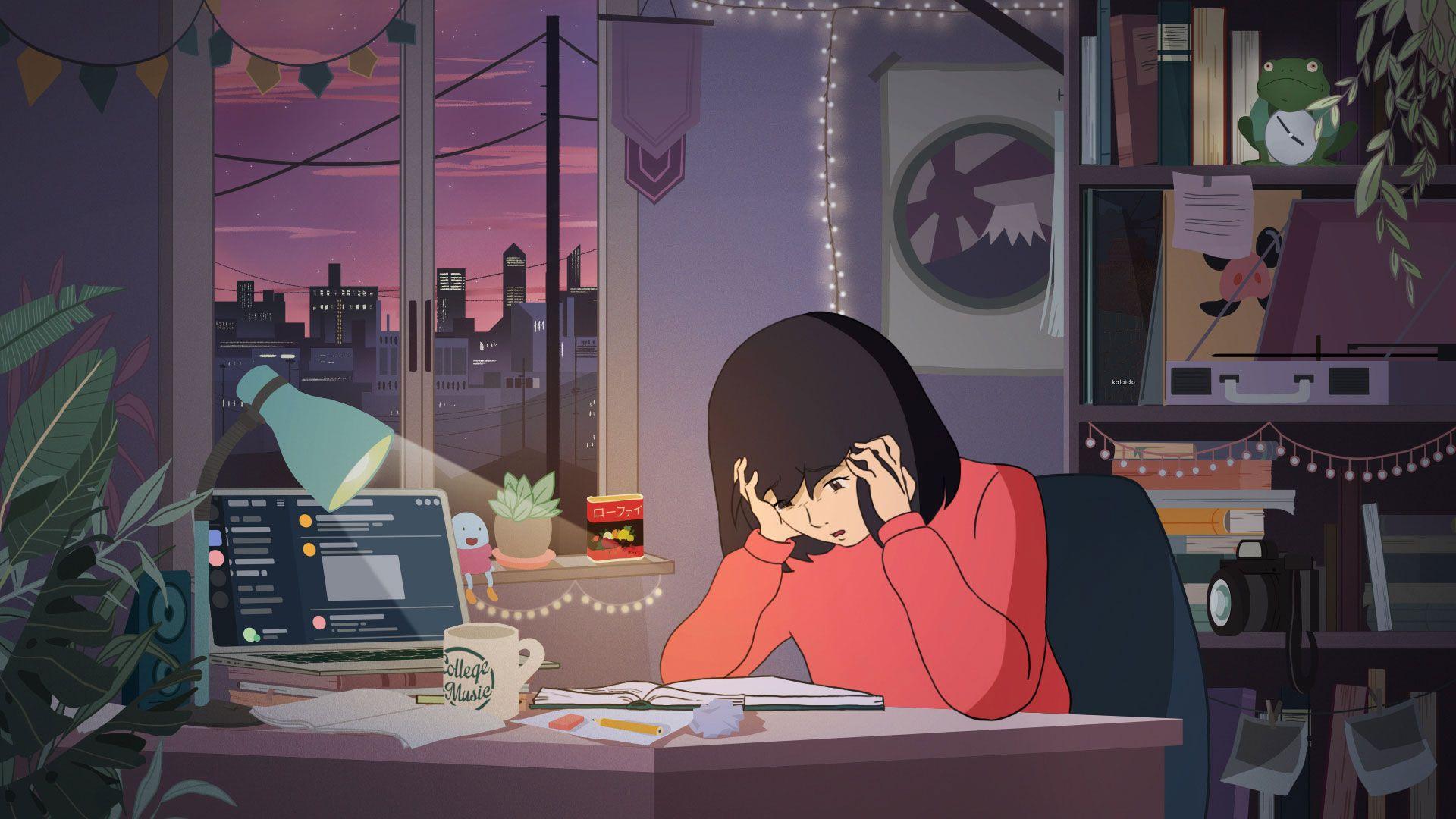 1920x1080 Lofi Anime Girl Wallpaper