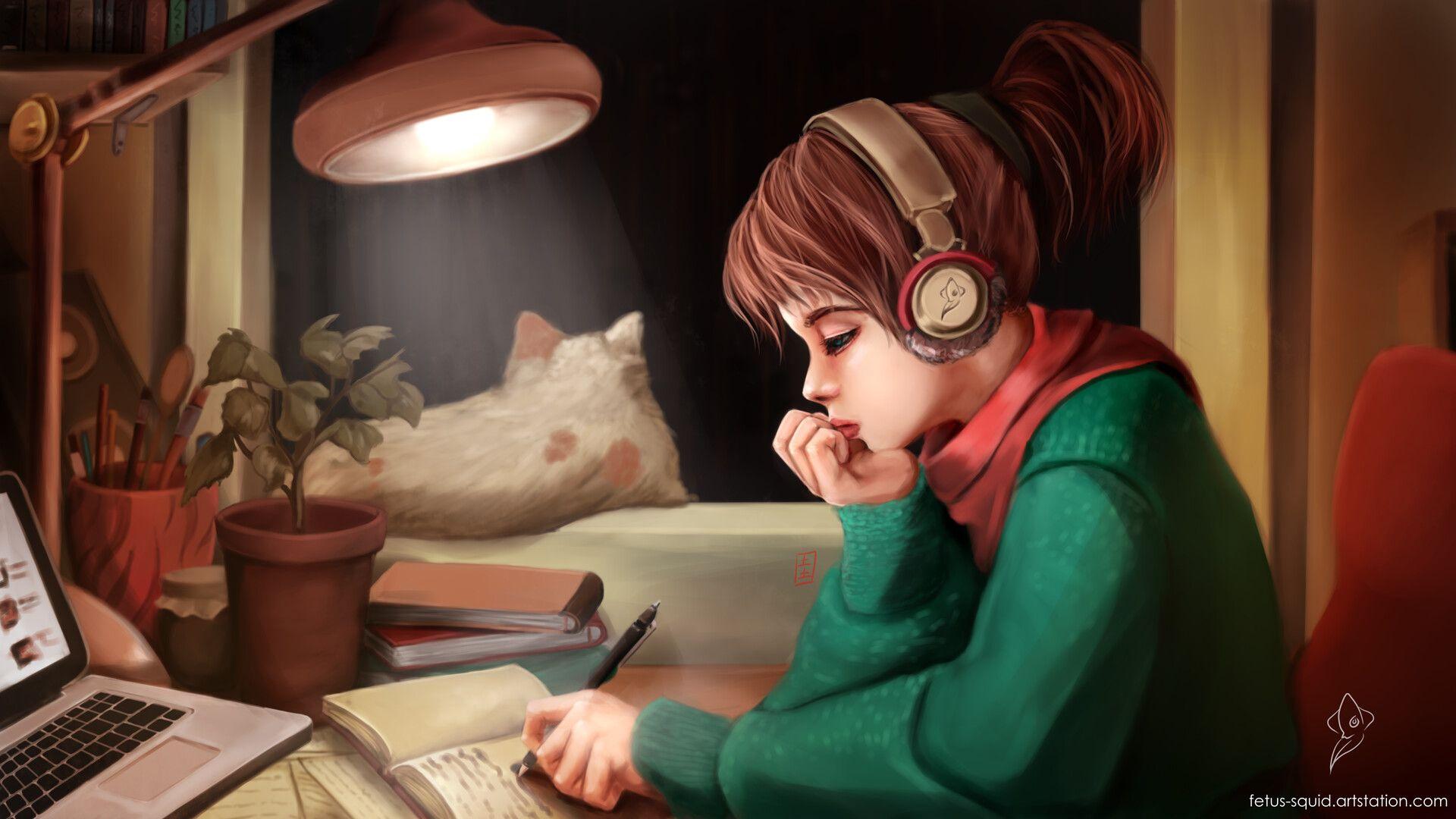 1920x1080 Study Girl Wallpaper & Background Beautiful Best Available For Download Study Girl Photo Free On Zicxa.com Image