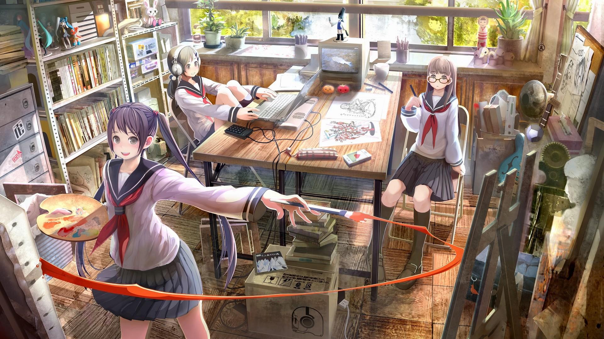 1920x1080 Anime Anime Girls Original Characters Wallpaper:1920x1080