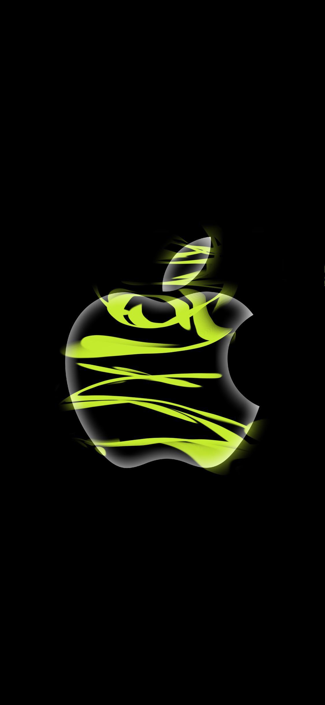 1125x2436 Groovy Power Efficient Apple Logo Wallpaper