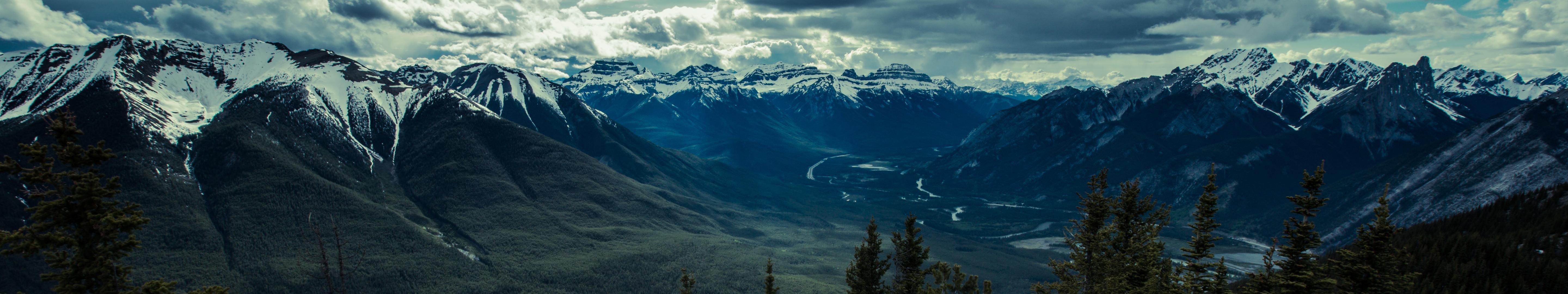 5760x1080 5760x1080 monitor, montagne, mountain, multi, multiple, screen, trees, triple Gallery HD Wallpaper
