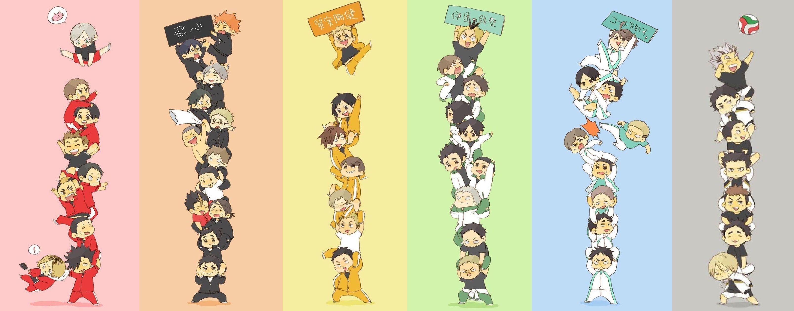 3214x1262 Haikyuu Team Wallpaper