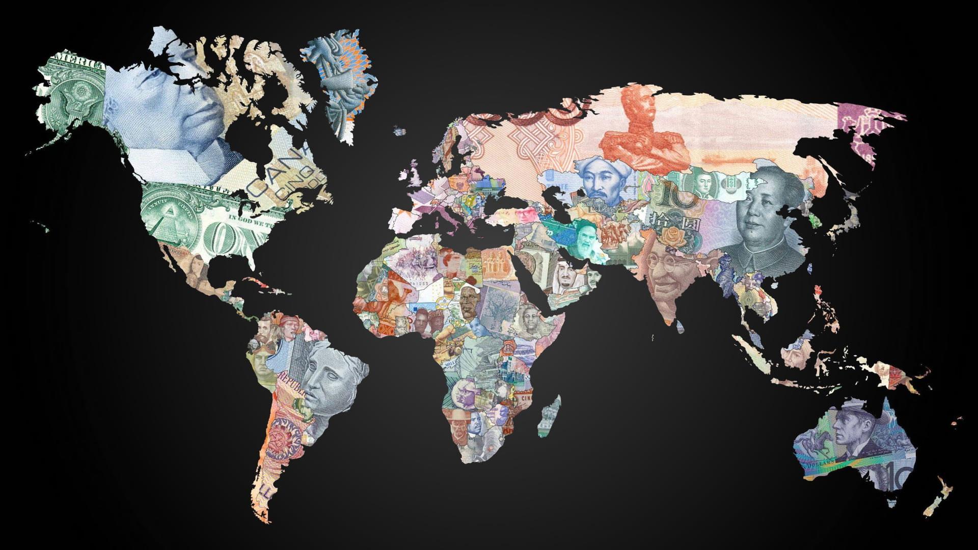 1920x1080 World Map Wallpaper, Money, Black Background, Studio Shot, Business • Wallpaper For You