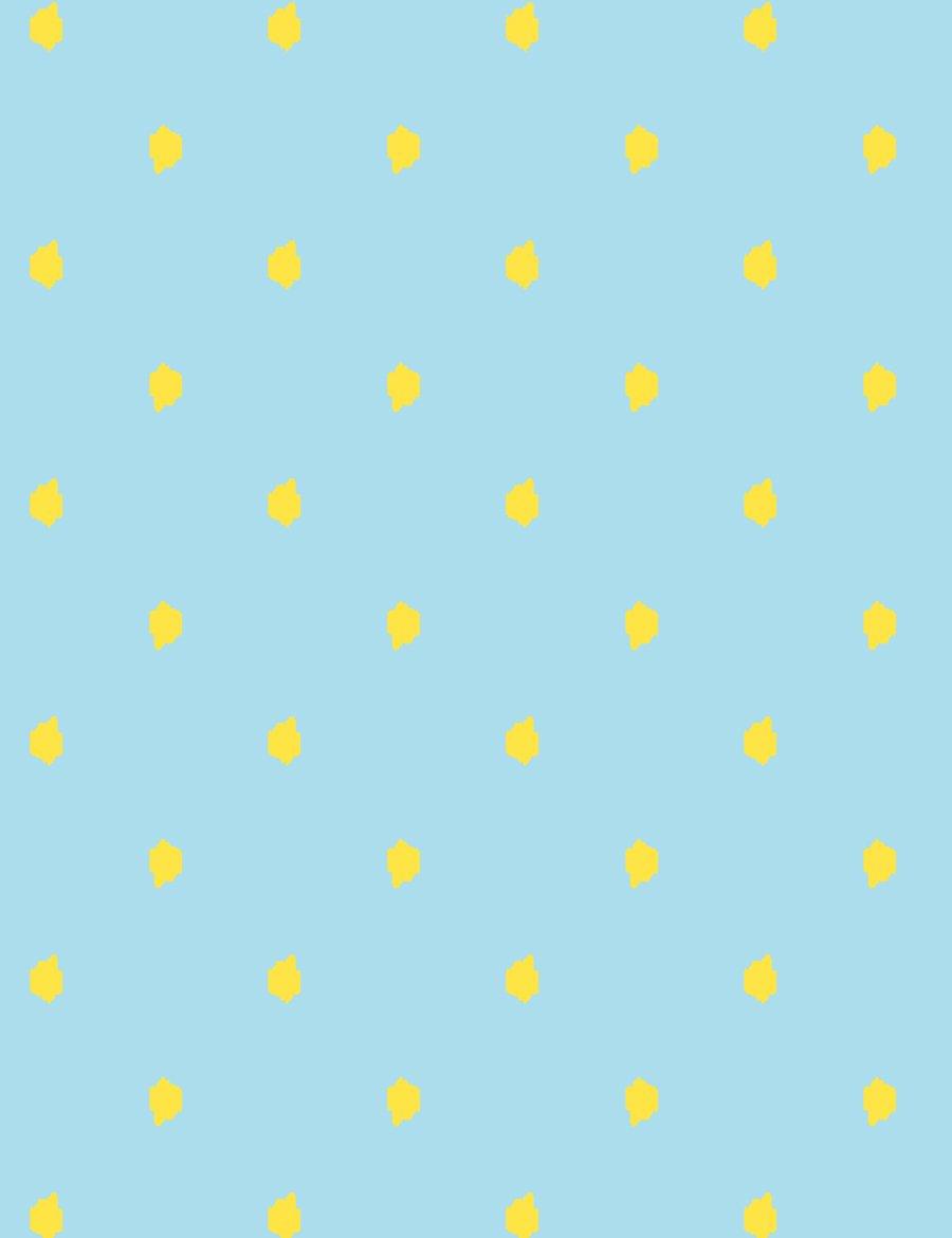 900x1170 Daffodil / Baby Blue 'Medina Dot' Wallpaper Blue And Yellow Polka Dot Wallpaper
