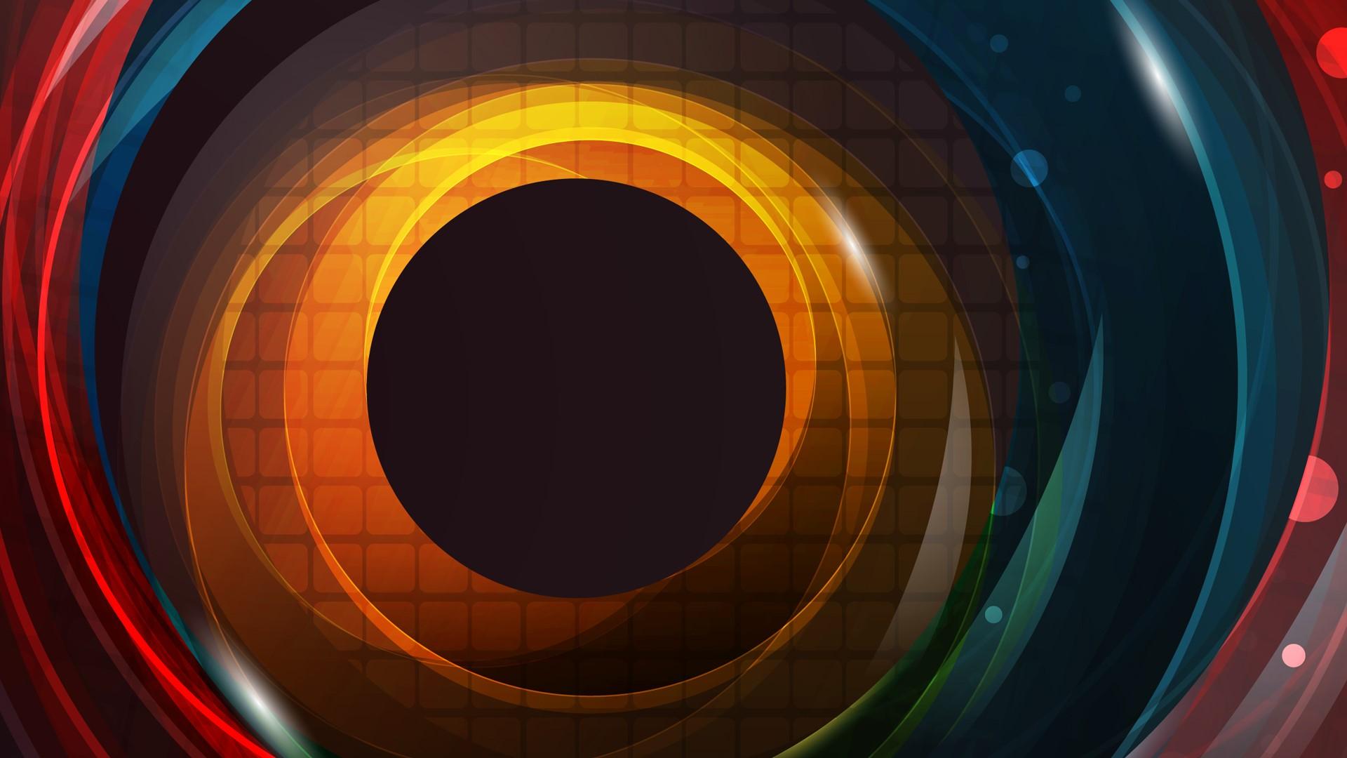 1920x1080 Wallpaper / circle, digital art, abstract, colorful, yellow, orange free download