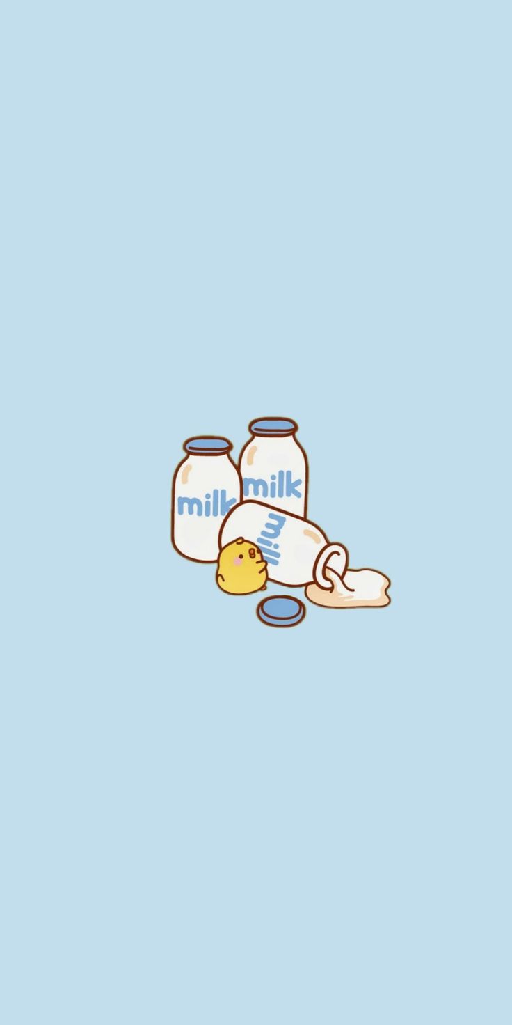 736x1472 Cute Milk. Cute blue wallpaper, iPhone wallpaper kawaii, Baby blue wallpaper