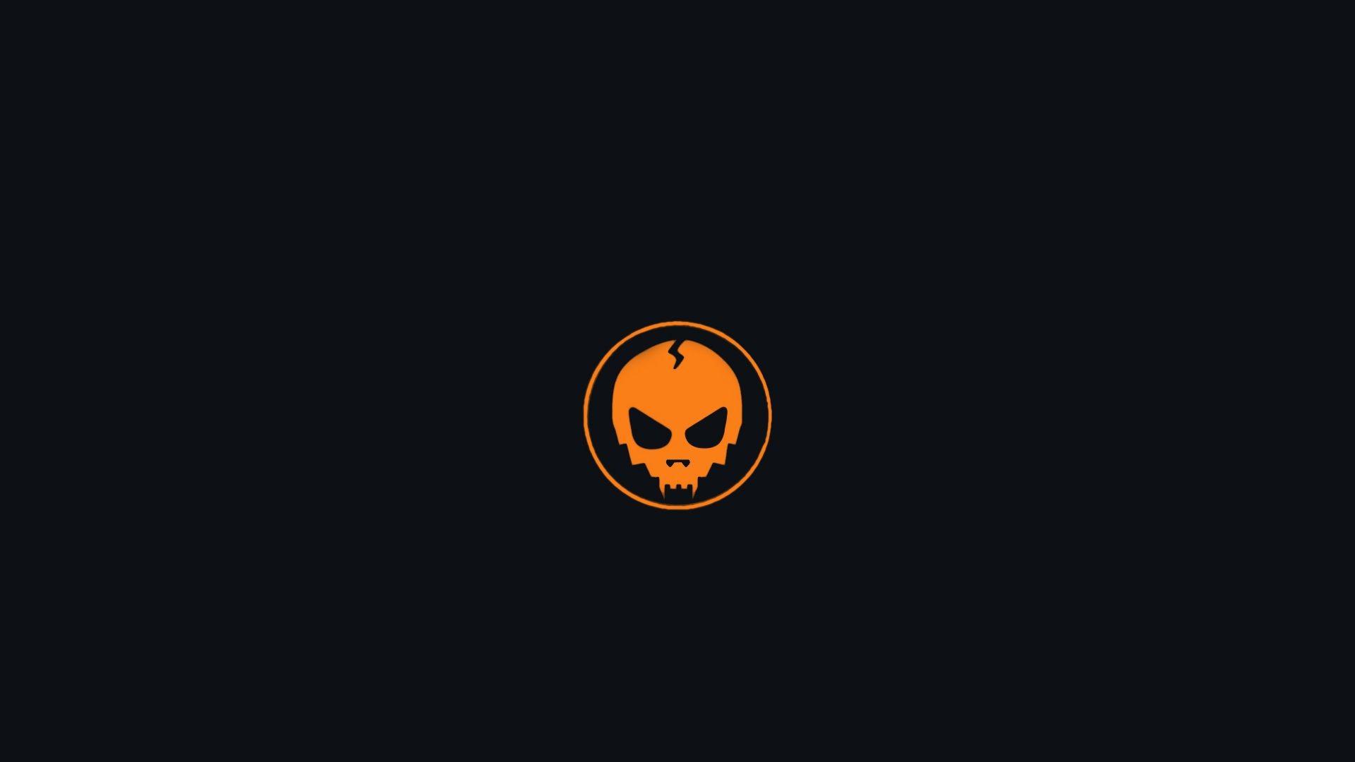 1920x1080 Minimalistic Orange And Black Wallpaper