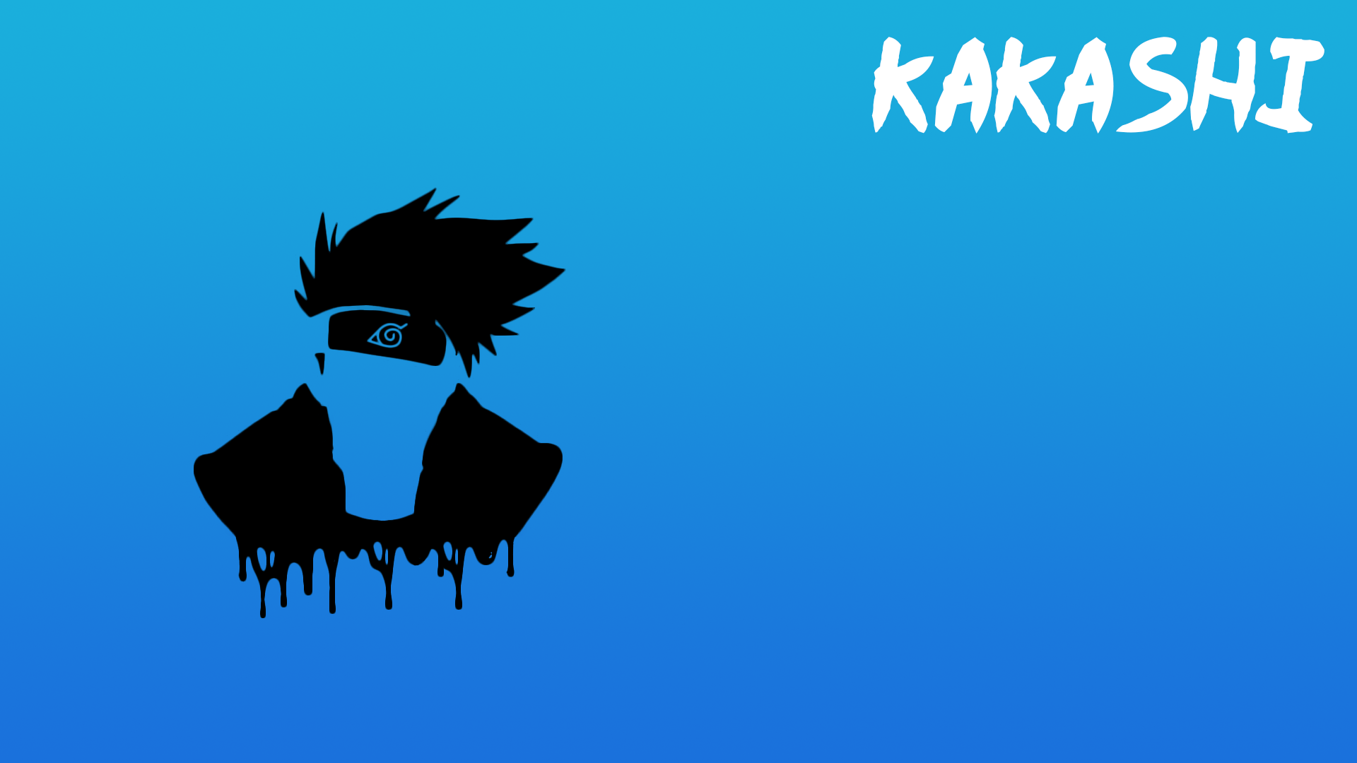 1920x1080 Minimalistic kakashi wallpaper I made [Fan Art]