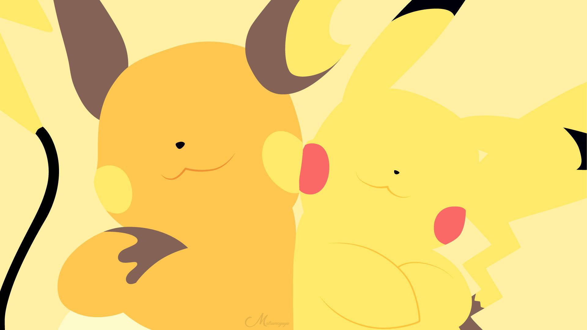 1920x1080 Download Minimalist Raichu And Pikachu Wallpaper