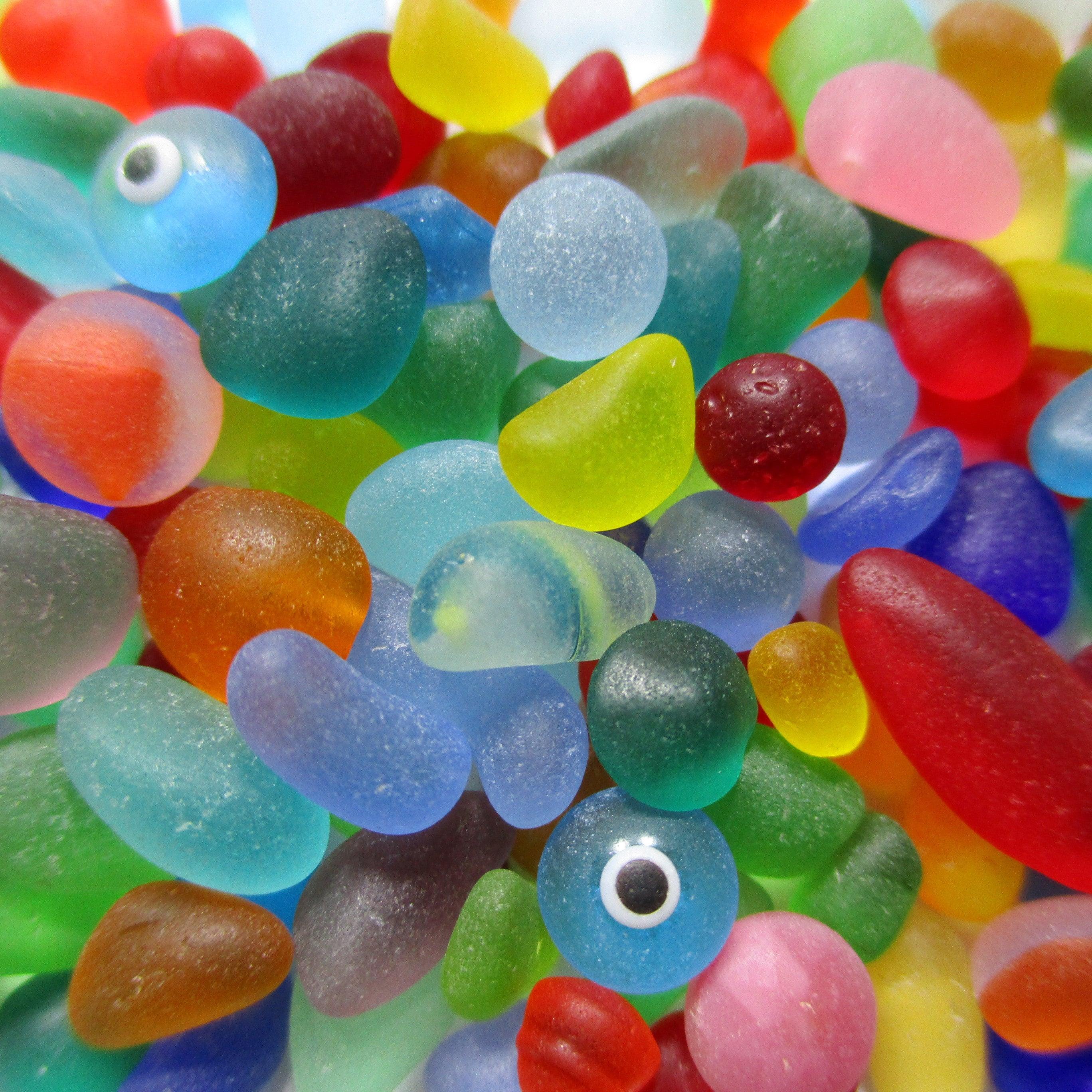 2736x2736 GENUINE SEA GLASS 15mm Beads 20 Flawless White Clear Pale