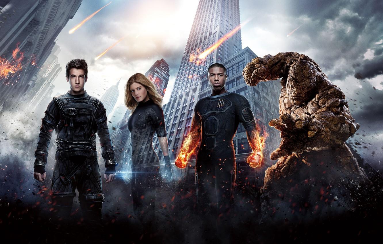 1332x850 Wallpaper Girl, City, Heroes, Sky, Fire, Fantastic, The, Wallpaper, Woman, Team, Ben Grimm, MARVEL, 20th Century Fox, Kate Mara, Man, Movie image for desktop, section фильмы