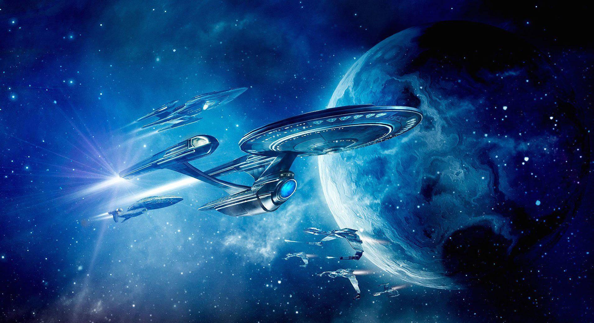 1909x1037 Download Star Trek Discovery Fleet Wallpaper