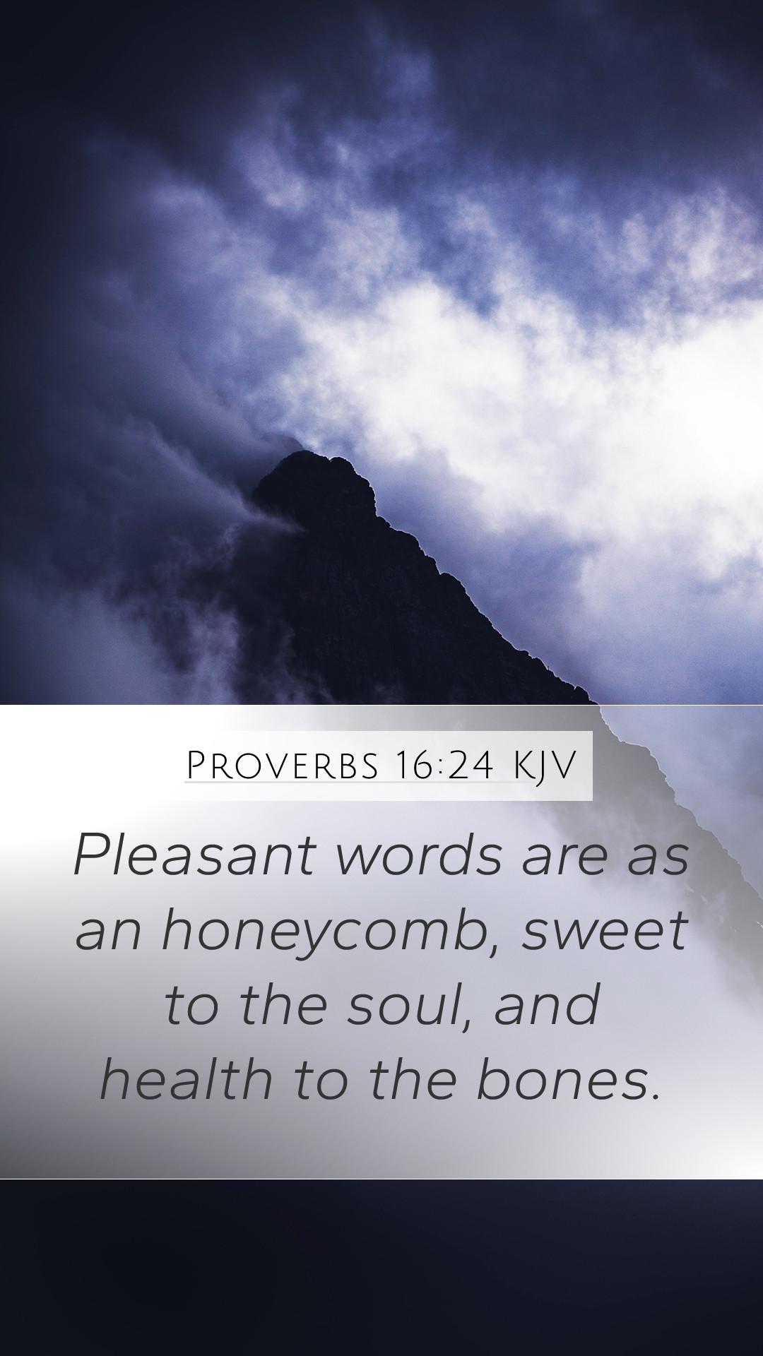 1080x1920 Proverbs 16:24 KJV Mobile Phone Wallpaper words are as an honeycomb, sweet to the