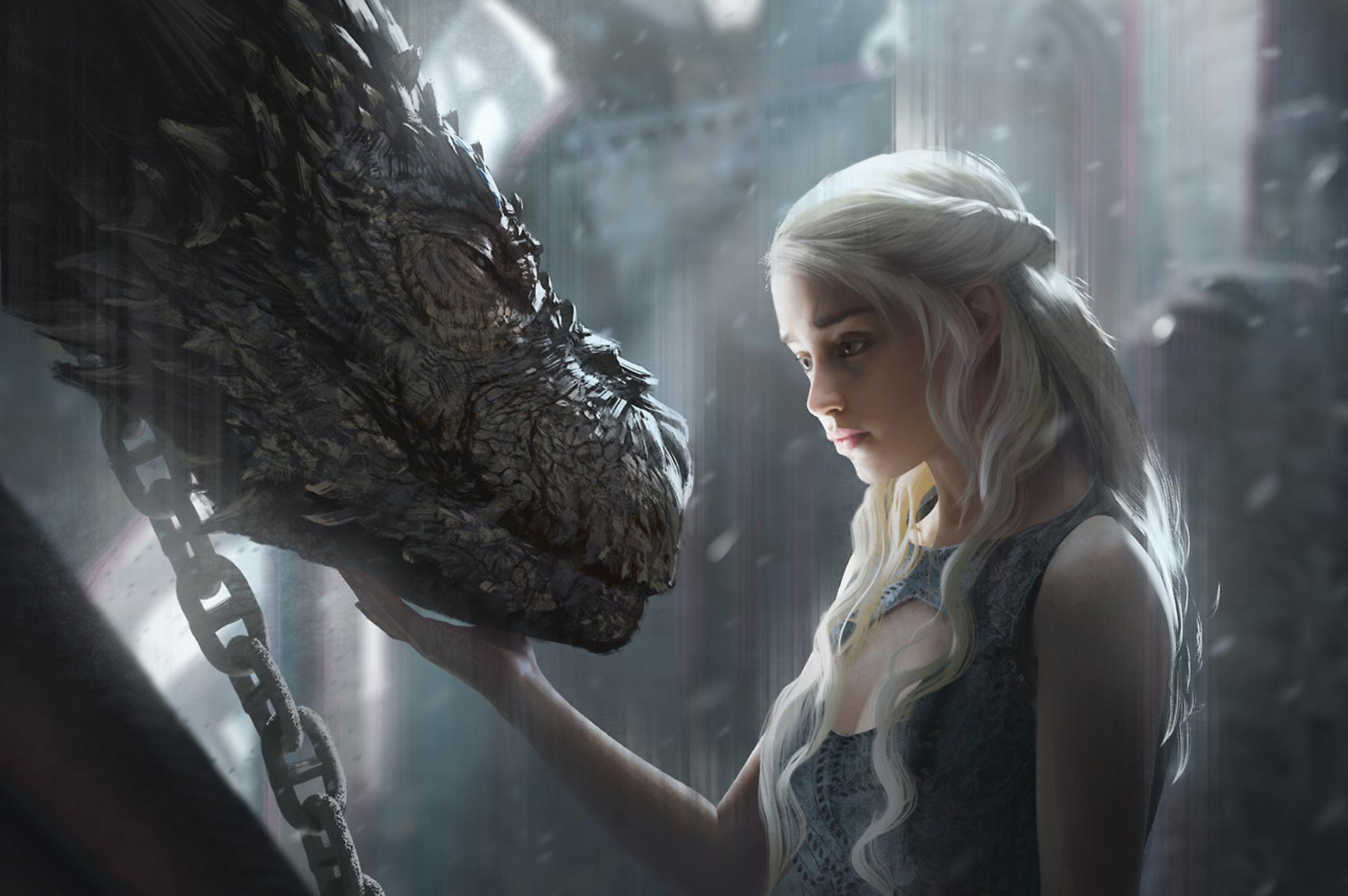 1920x1276 Daenerys Targaryen, Artwork, Fantasy art, Game of Thrones, Dragon, Fan art Wallpaper HD / Desktop and Mobile Background