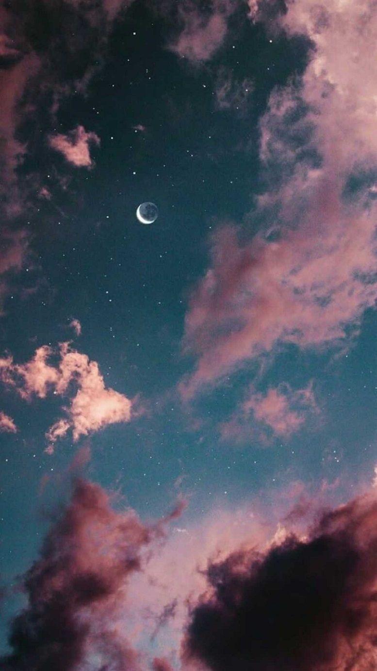 Aesthetic Dark Purple Sky Wallpaper