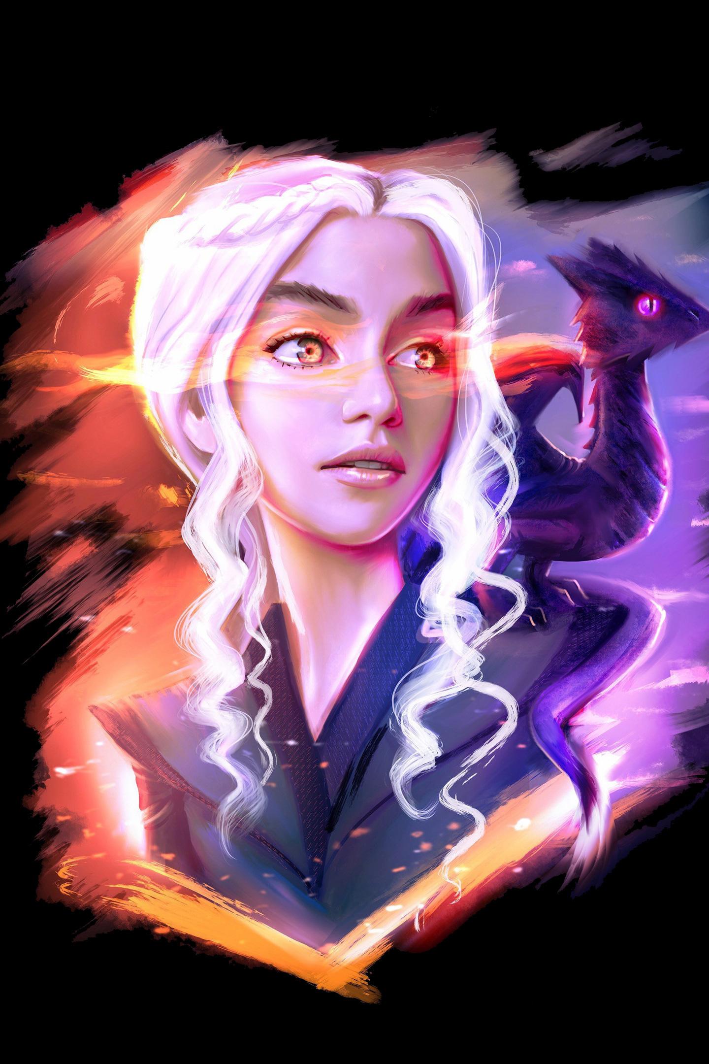 1440x2160 Download daenerys targaryen and dragon, game of thrones, fan art 1440x2630 wallpaper, samsung galaxy note 1440x2630 HD image, background, 6284