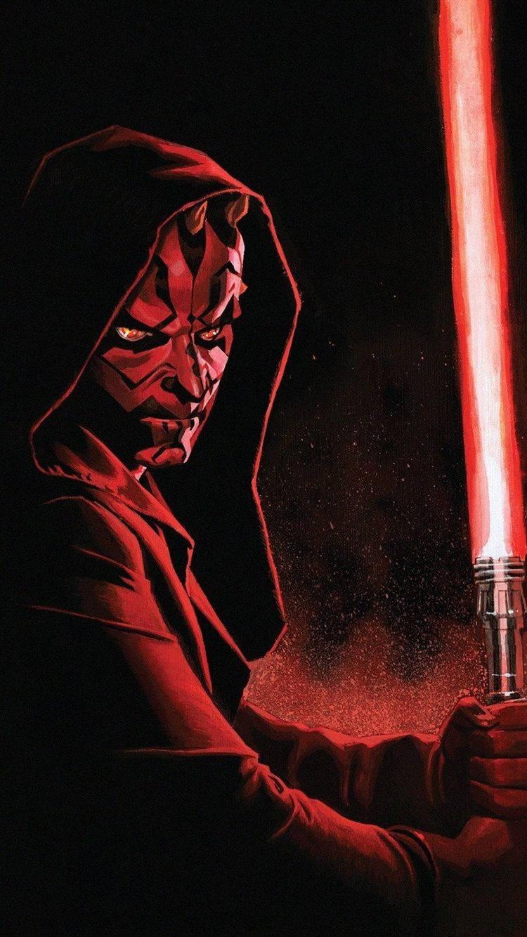 750x1334 Download Superhero Darth Maul Digital Painting Art Wallpaper