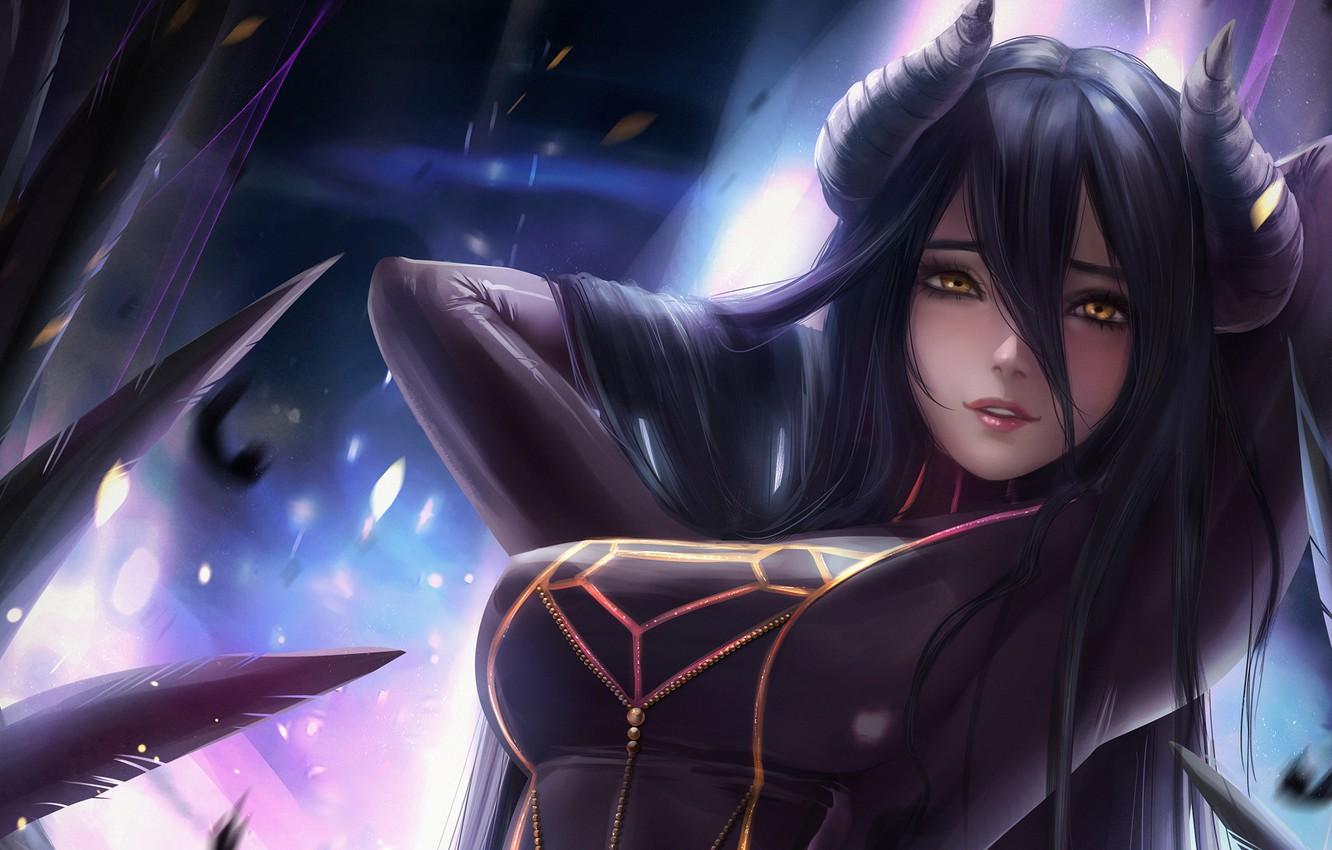 1332x850 Wallpaper girl, the demon, The Lord, Lord, Albedo, Albedo image for desktop, section сёнэн