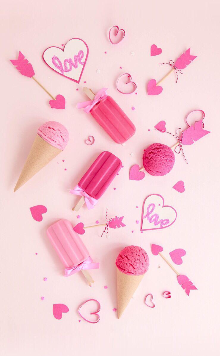 740x1196 Pink Ice Cream Wallpaper