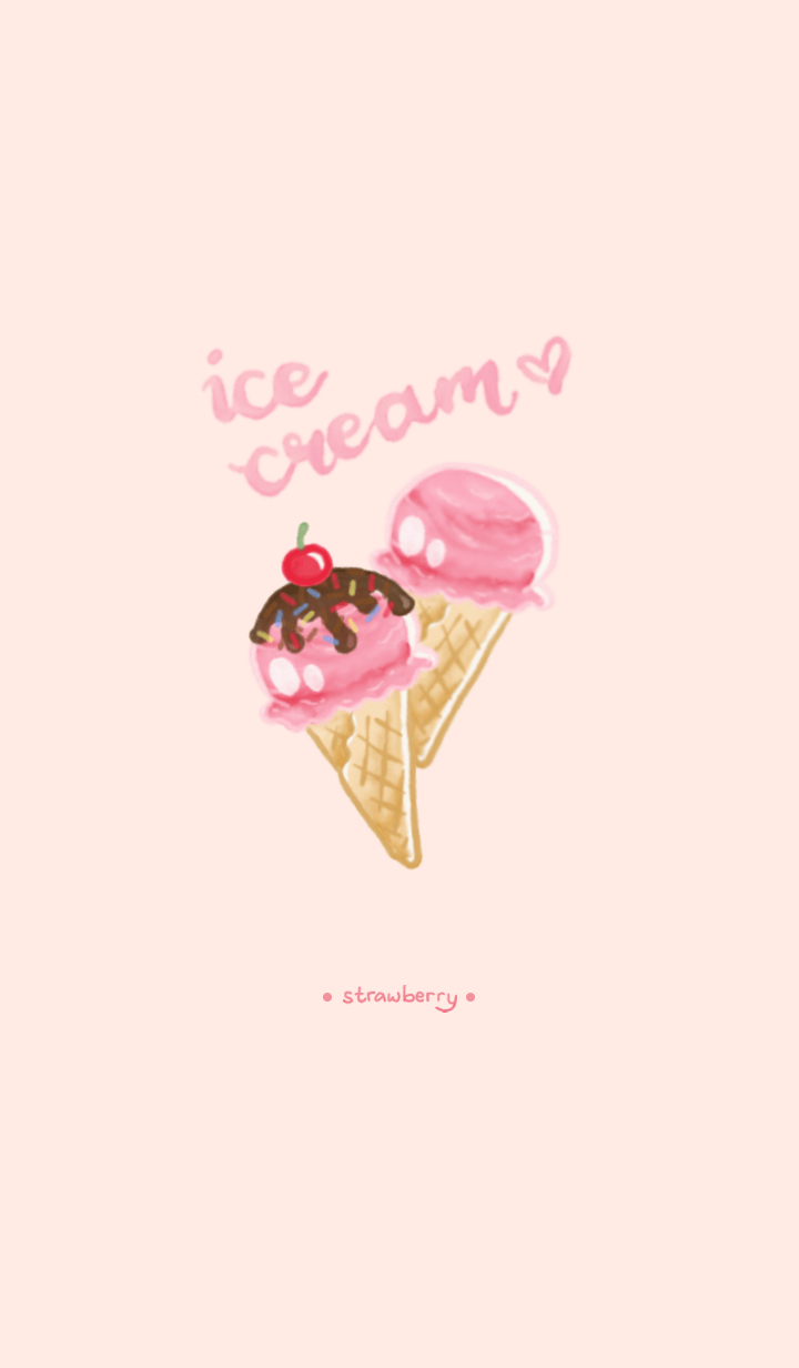 720x1232 Aesthetic Cartoon Ice Cream Wallpaper