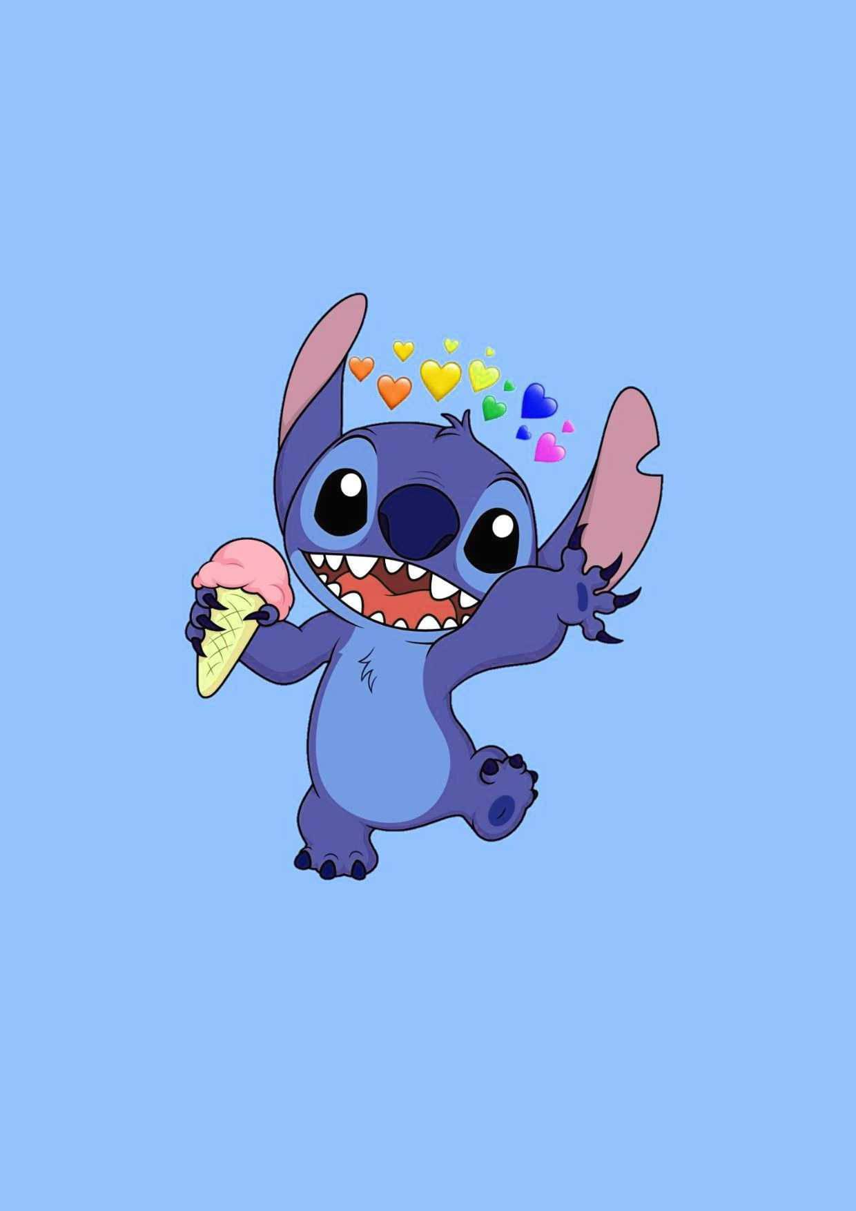 1240x1754 Download Cute Stitch Pink Ice Cream Wallpaper