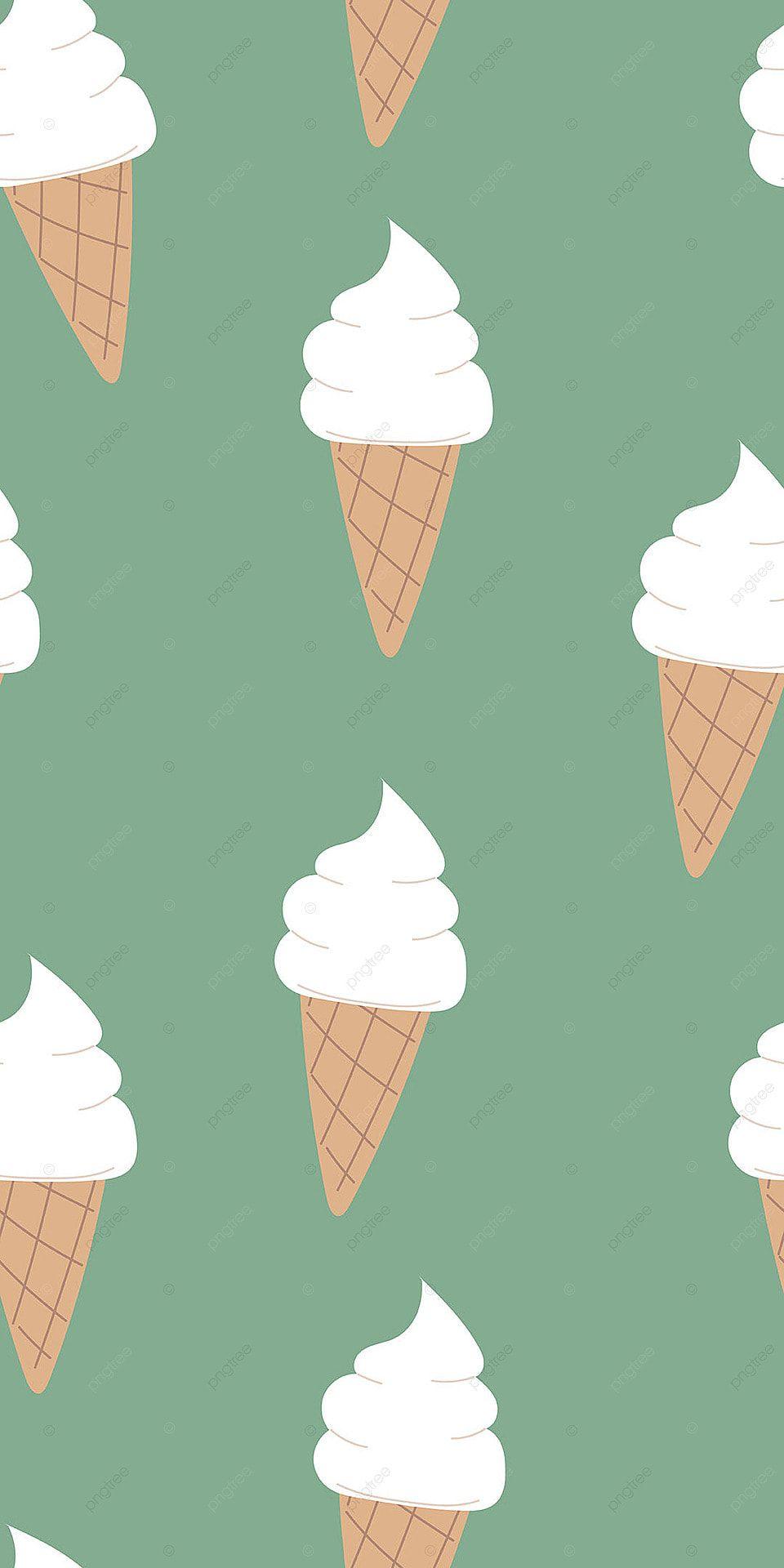 960x1920 Seamless Mobile Wallpaper Woth Cartoon Vanilla Ice Cream Cones Background. Ice cream wallpaper, Ice cream wallpaper iphone, Screen savers wallpaper background