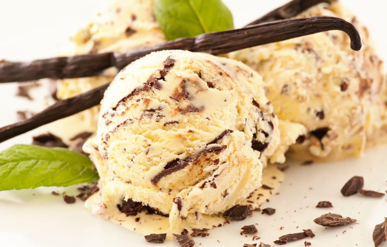 1332x850 Wallpaper balls, chocolate, ice cream, dessert, vanilla, ice cream image for desktop, section еда