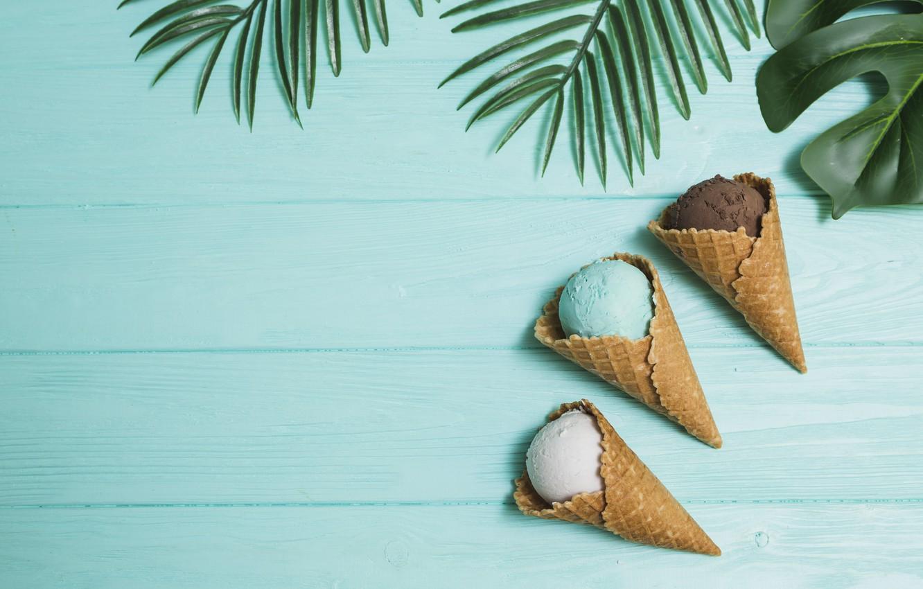 1332x850 Wallpaper Ice Cream, Dessert, Leaves, Chocolate, Vanilla, Ice Creams Image For Desktop, Section еда