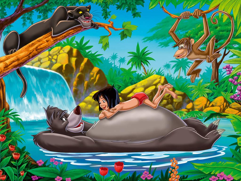 1024x768 Mowgli & Baloo & Baloo Wallpaper