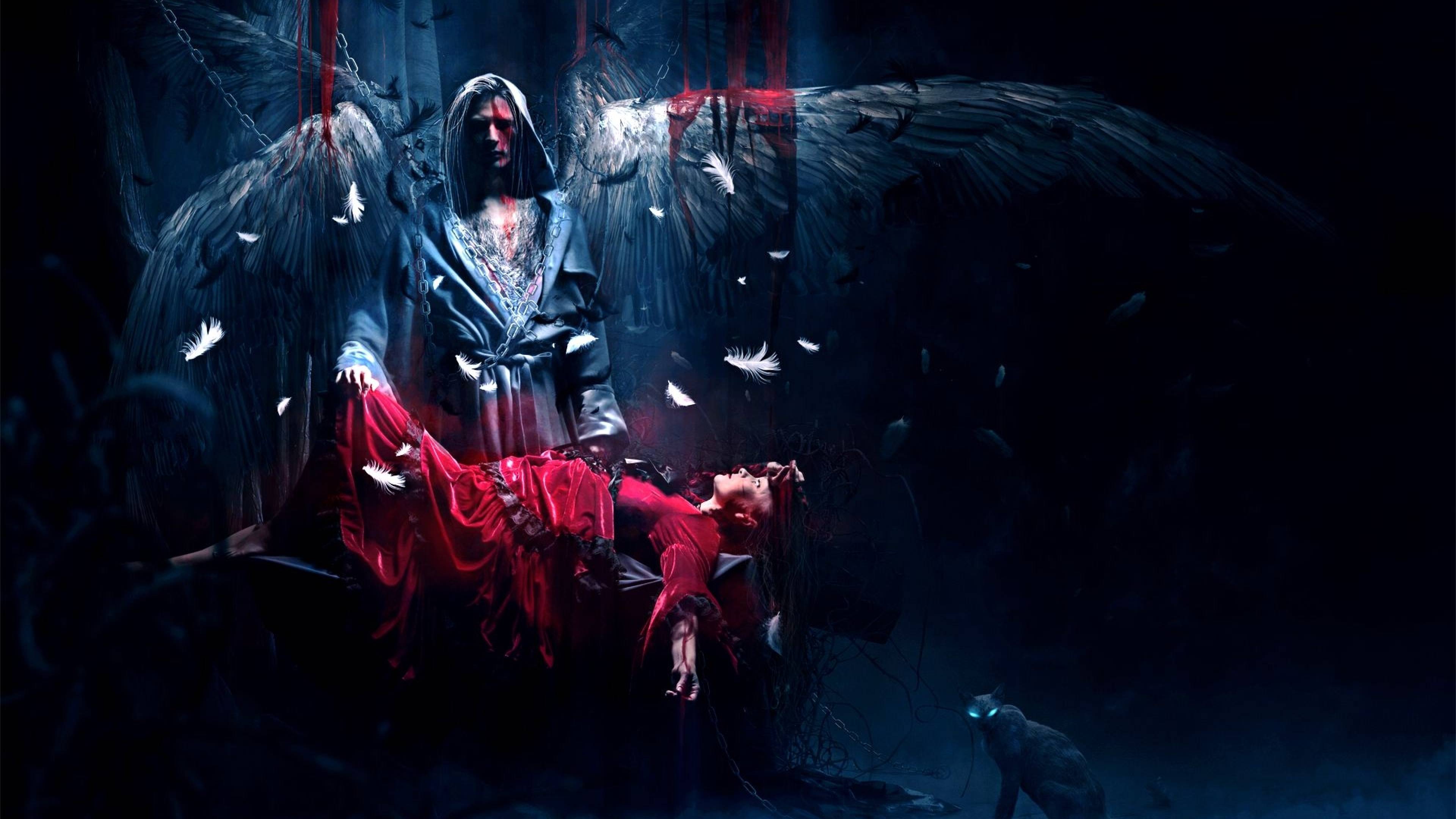 3840x2160 angel, victim, wings 4K Wallpaper, HD Fantasy 4K Wallpaper, Image, Photo and Background