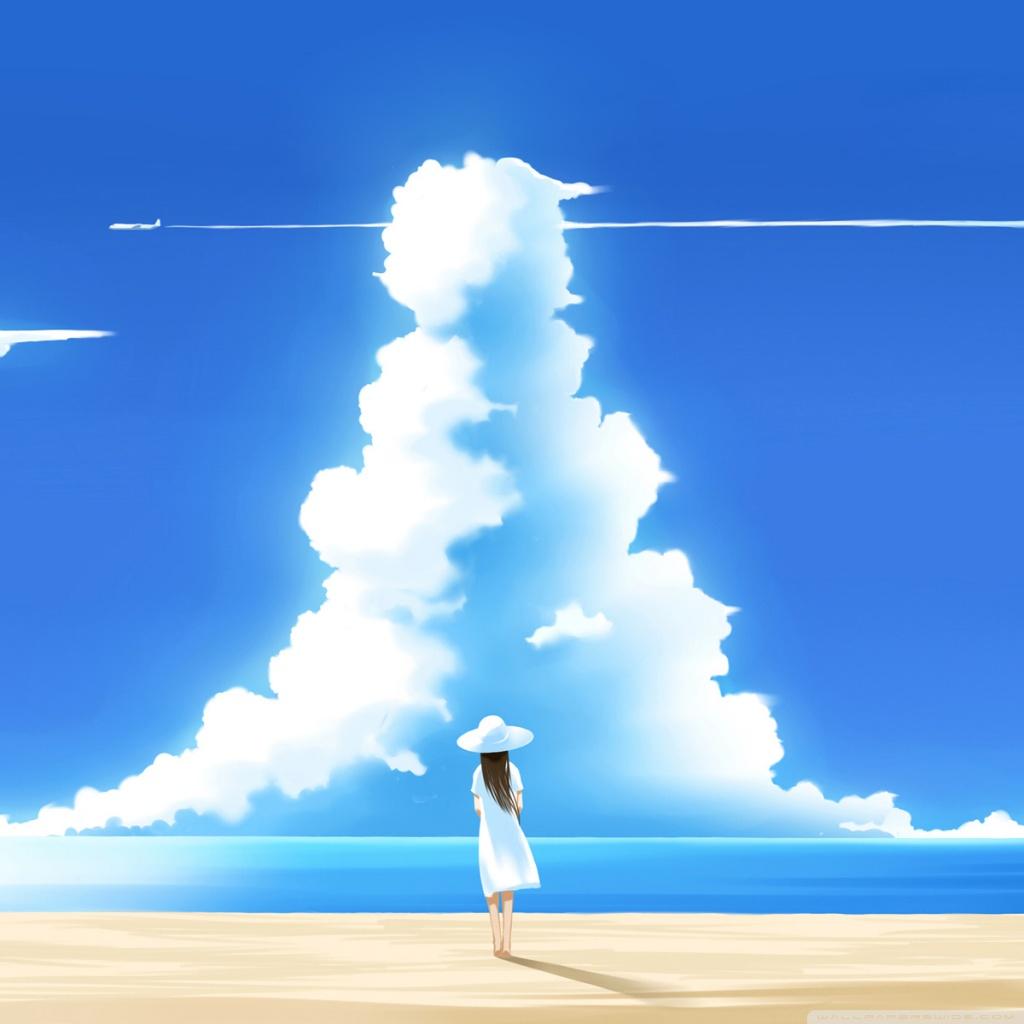 1024x1024 Beautiful Summer Day Illustration Ultra HD Desktop Background Wallpaper for 4K UHD TV : Tablet