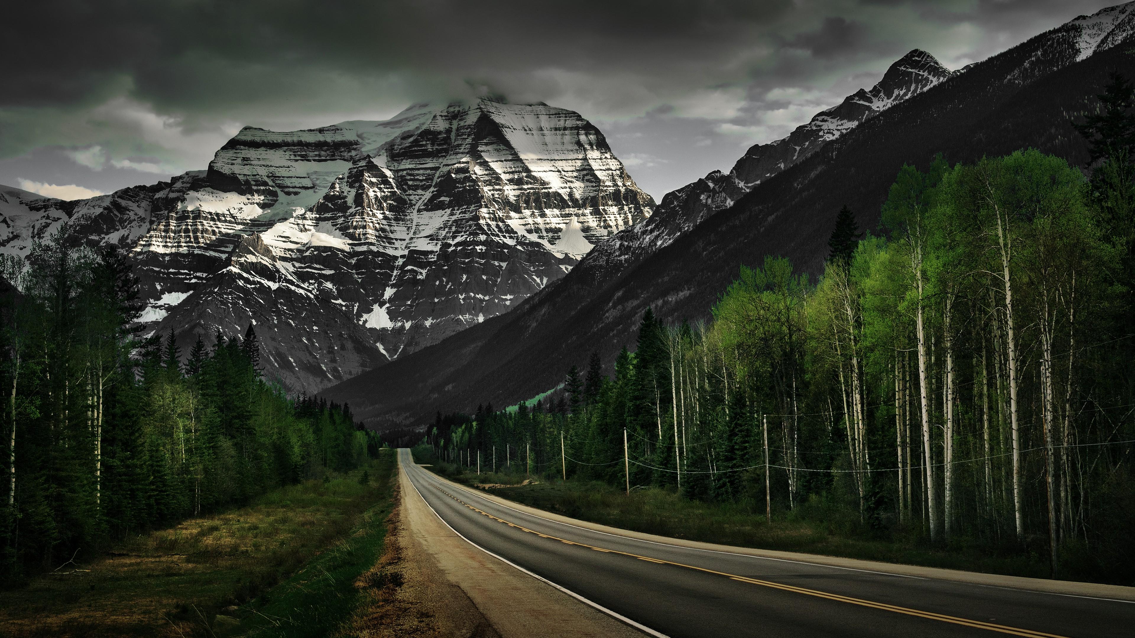 3840x2160 mountain, Nature, Landscape, Road, Snow Wallpaper HD / Desktop and Mobile Background