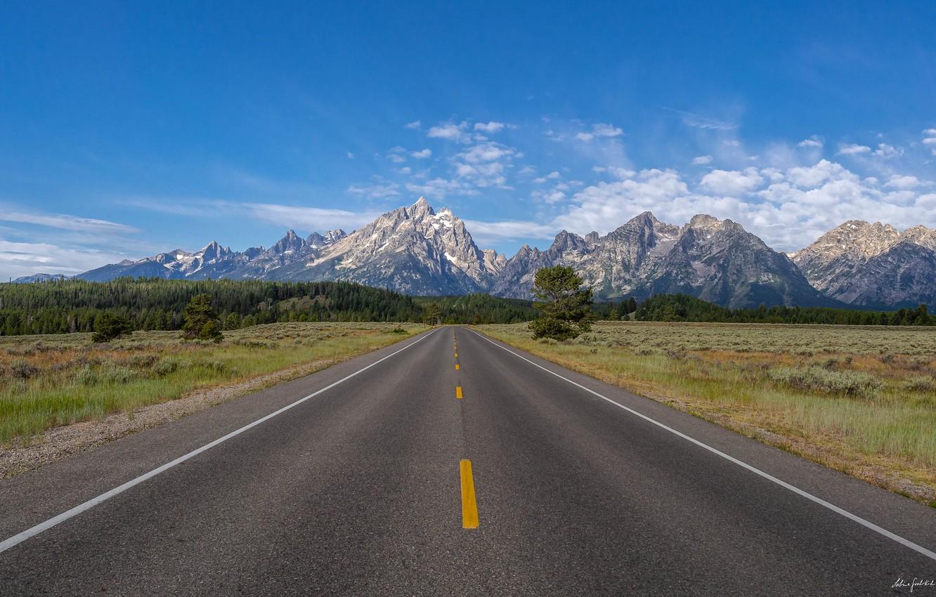 1332x850 Wallpaper road, sky, mountains image for desktop, section пейзажи