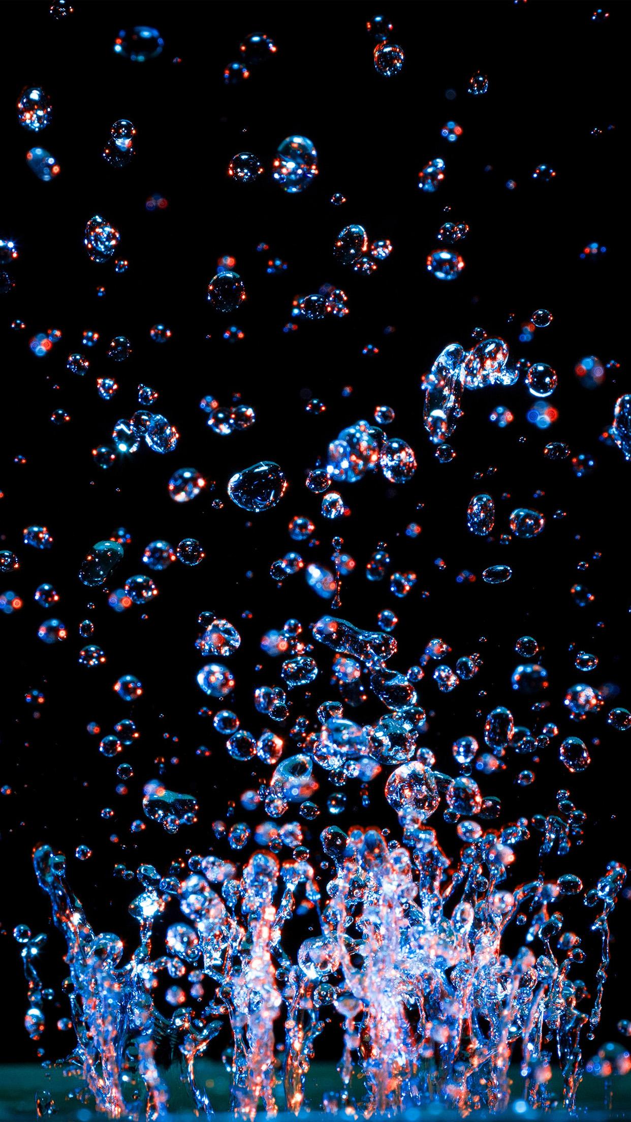 1242x2208 iPhone X wallpaper. water drop color splash pattern dark